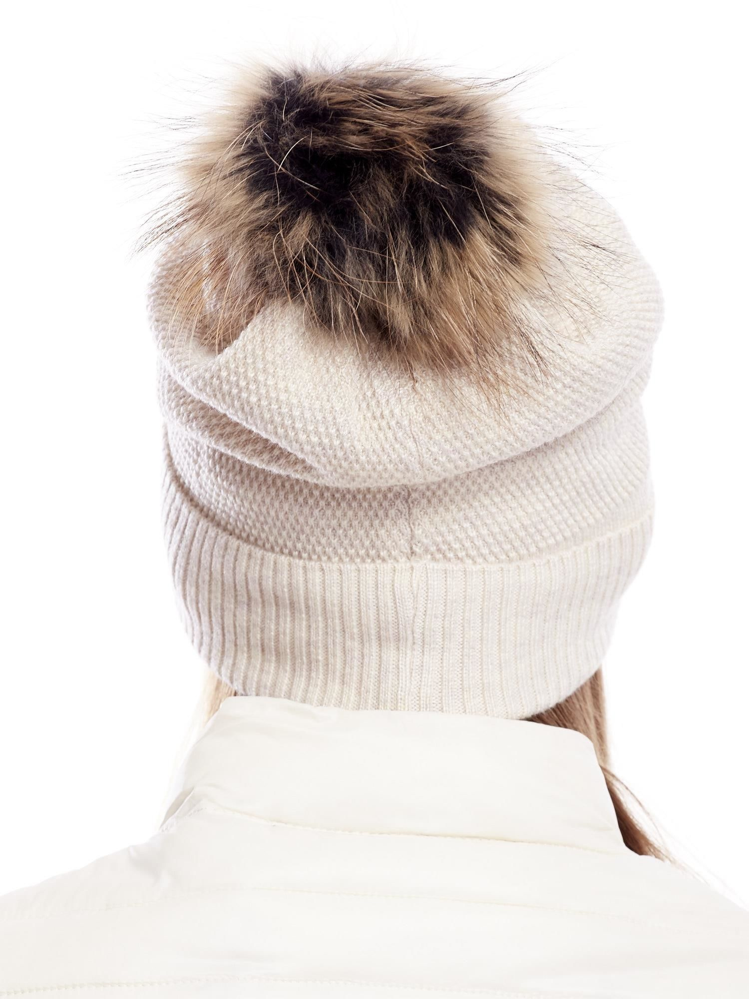 Czapka , jasny beżowy - Wool Fashion Italia - obrazek 2