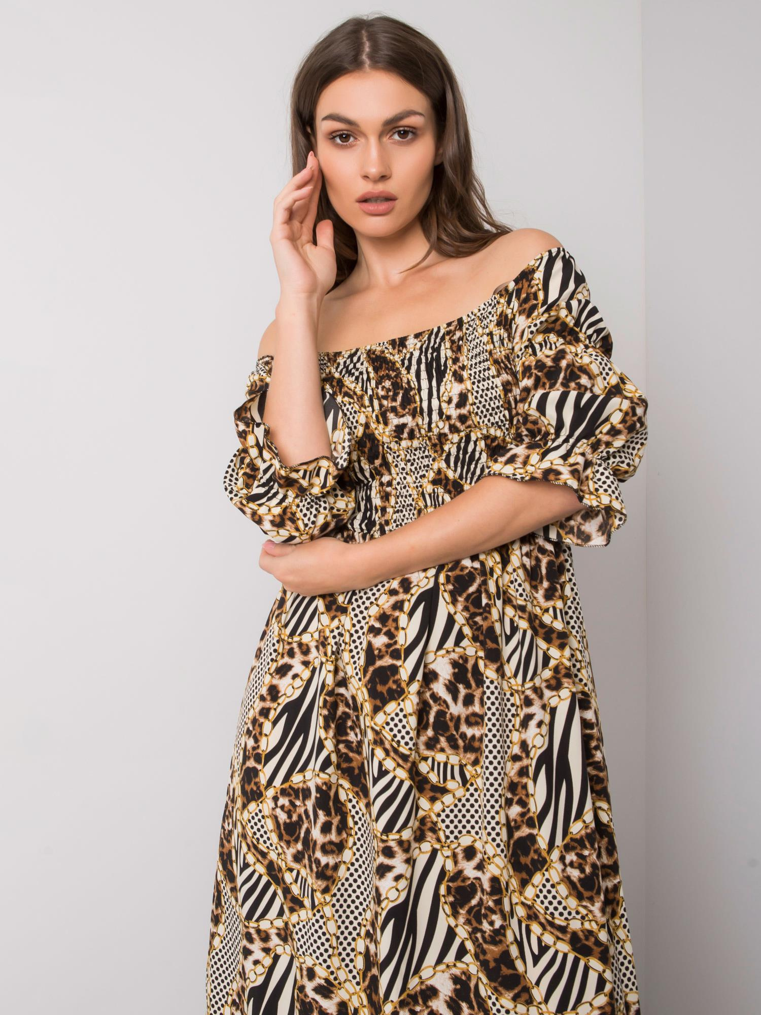 Sukienka , czarno-beżowy - ITALY MODA