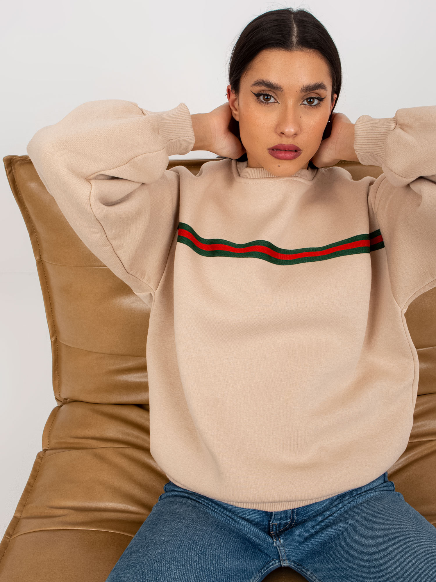 Bluza , beżowy - ex moda