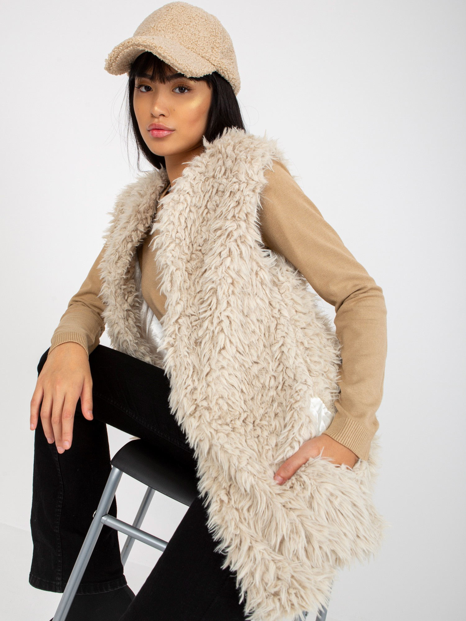 Kamizelka , beżowy - Wool Fashion Italia