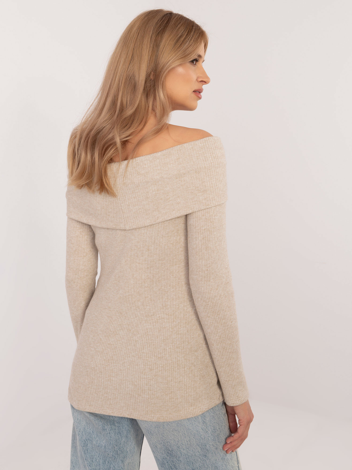 Sweter , beżowy - ITALY MODA