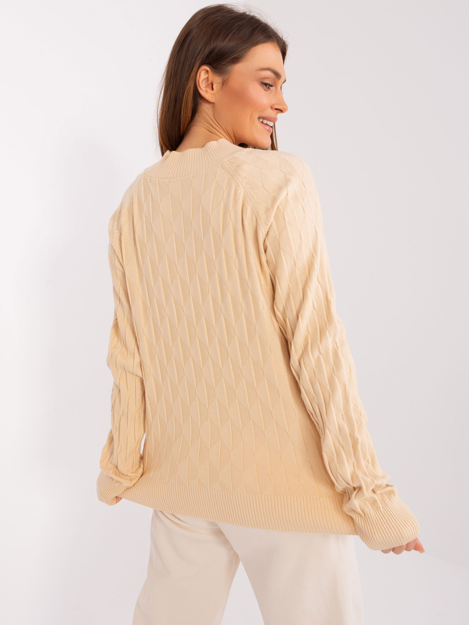 Sweter , beżowy - Wool Fashion Italia