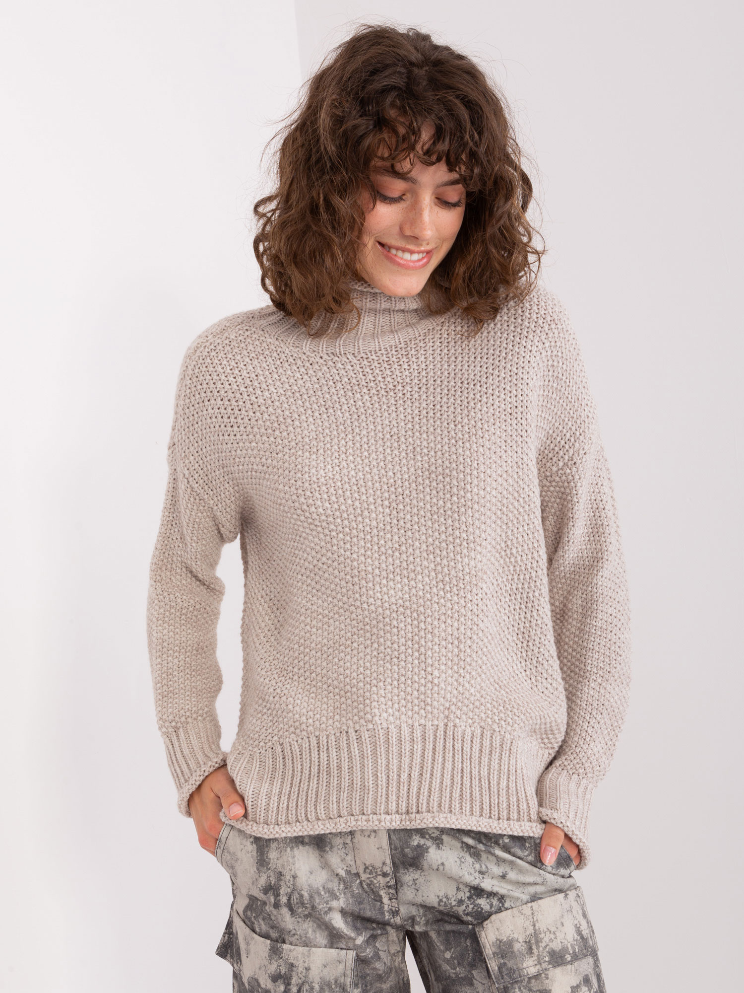 Sweter , beżowy - BADU