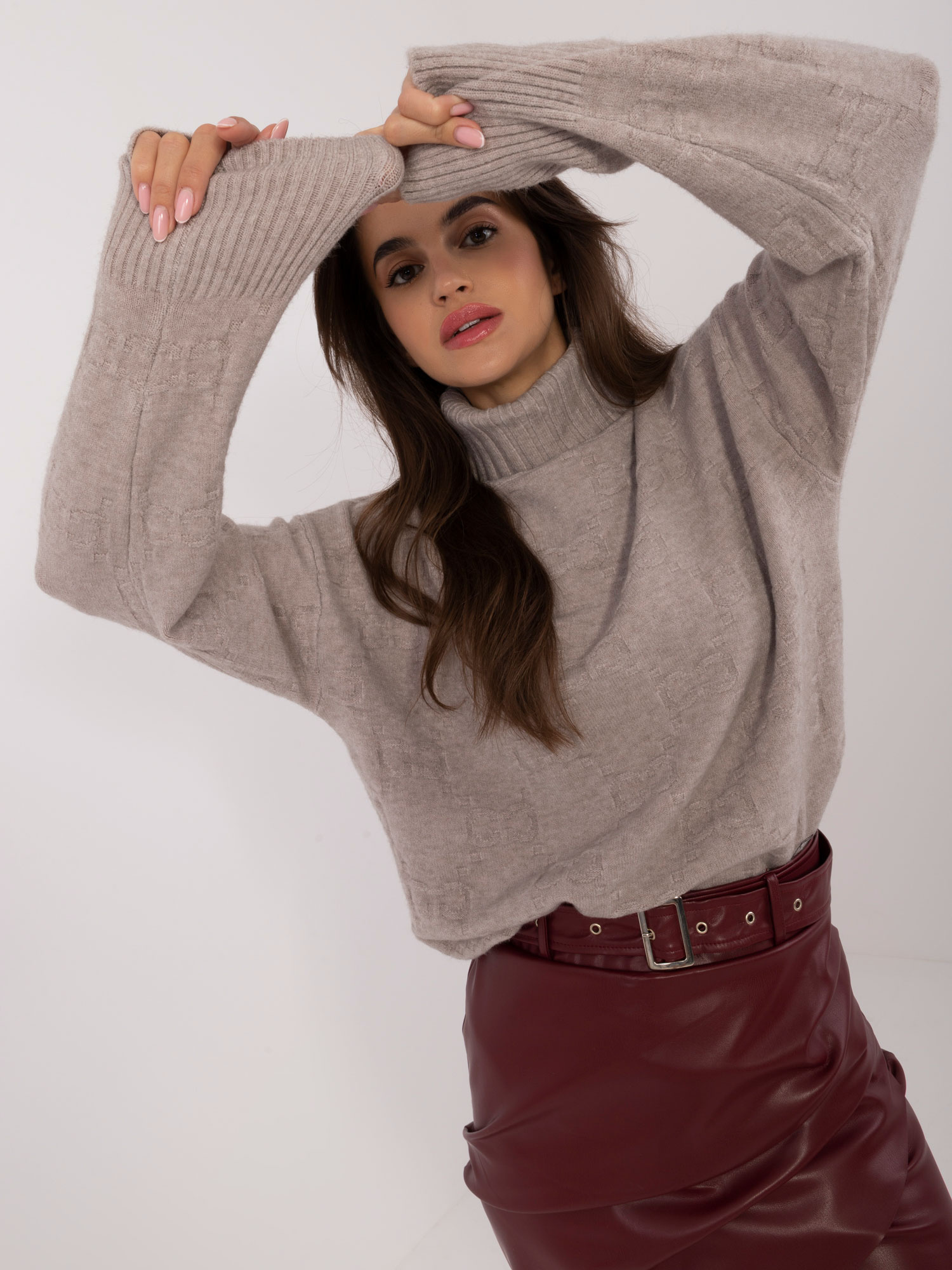 Sweter , beżowy - Wool Fashion Italia
