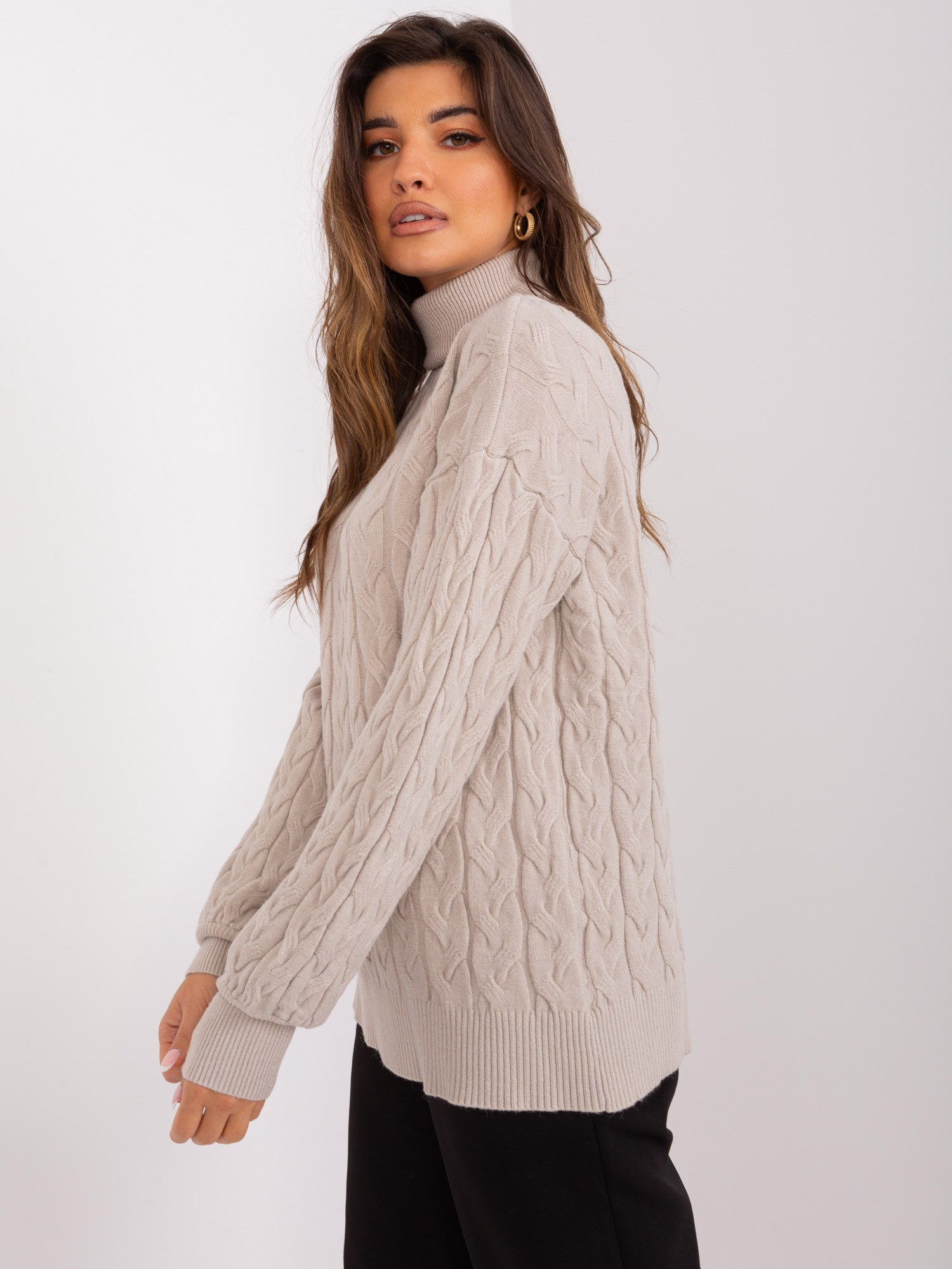 Sweter , beżowy - Wool Fashion Italia