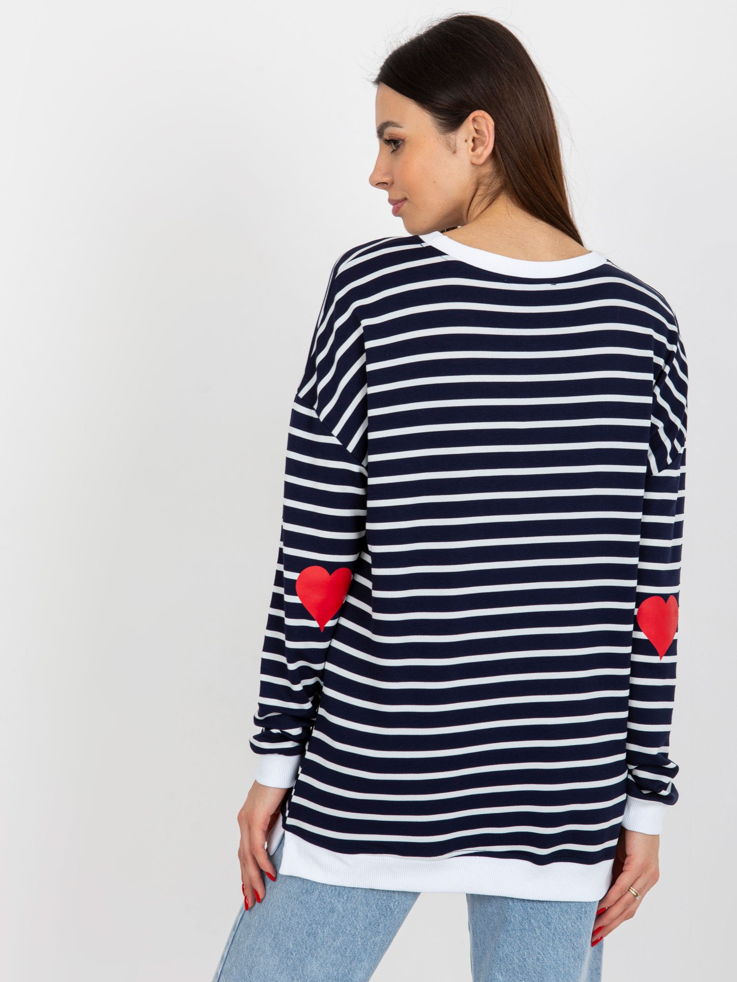 Bluza , biało-granatowy - RUE PARIS