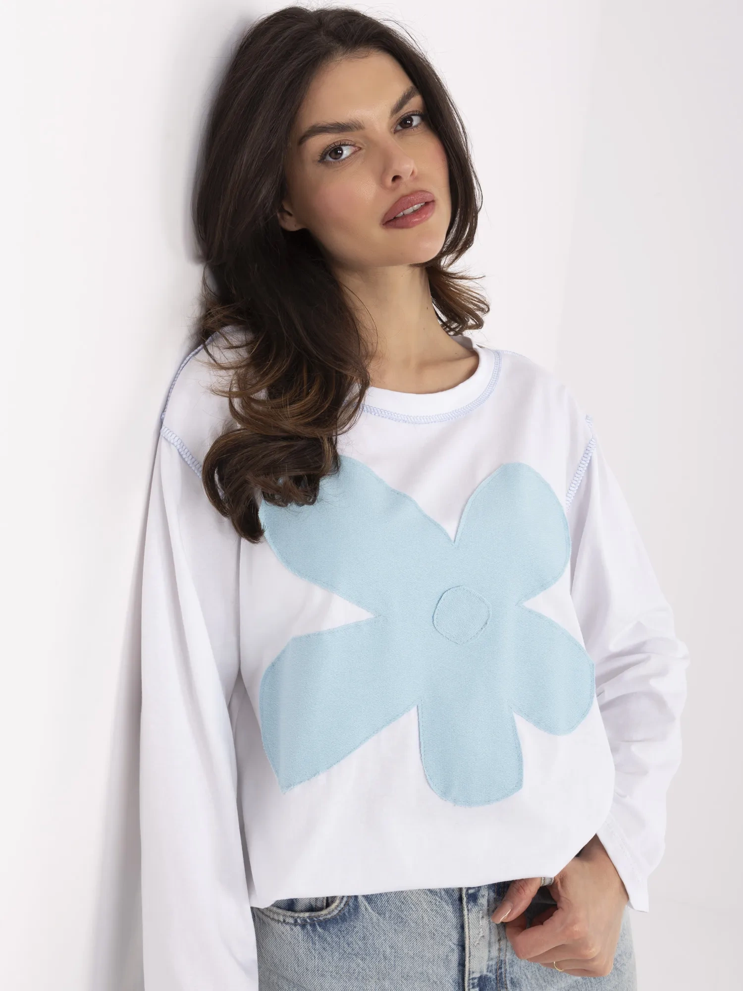 Bluzka , biało-niebieski - ITALY MODA