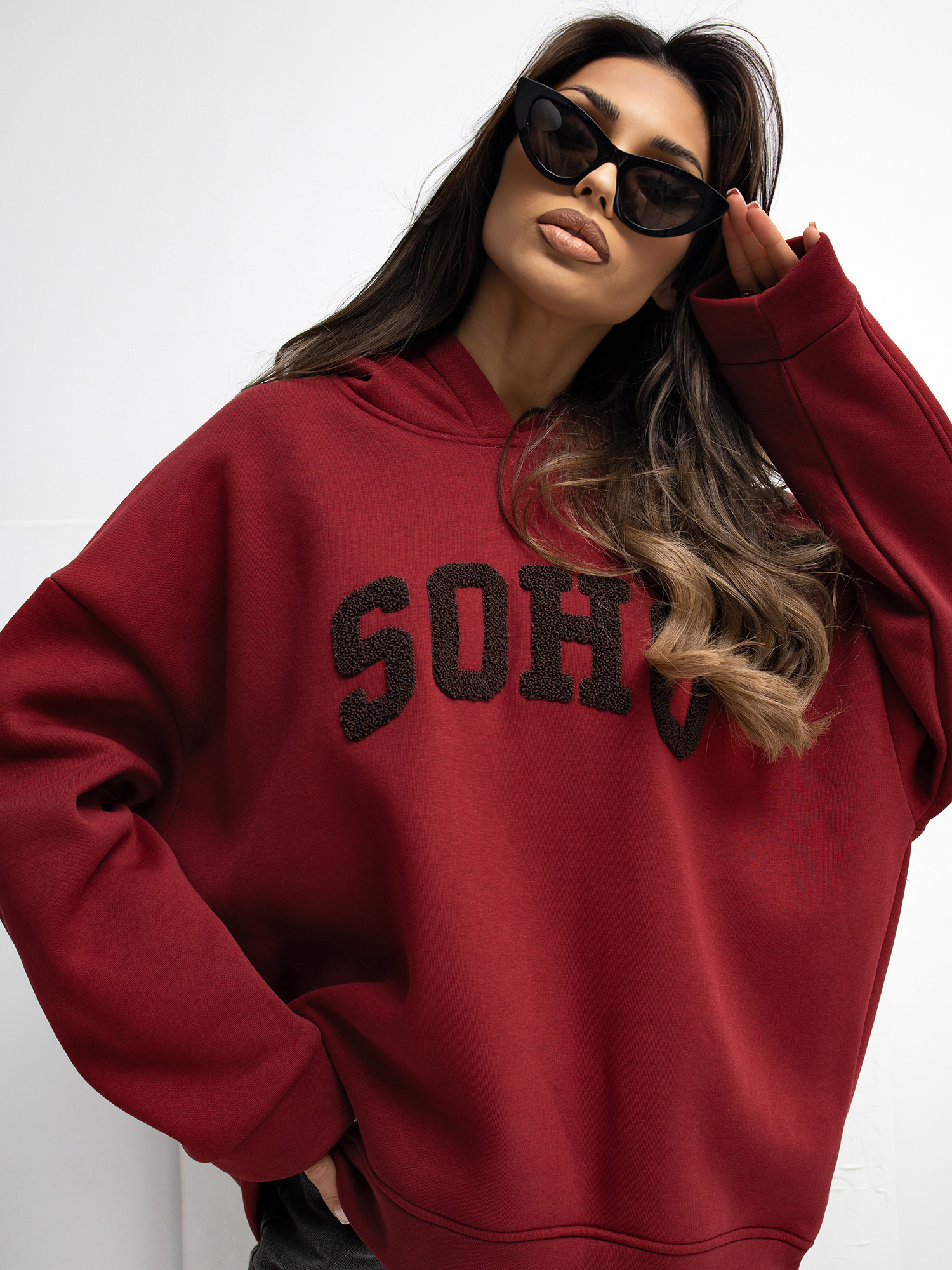 Bluza , bordowy - RUE PARIS