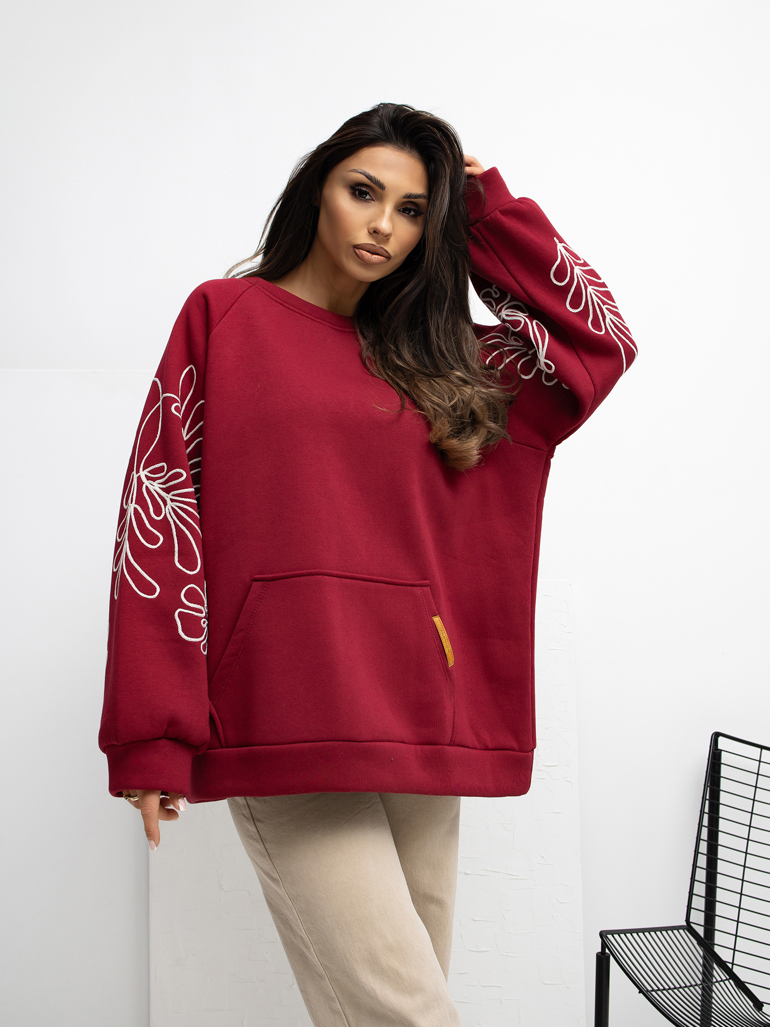 Bluza , bordowy - RUE PARIS