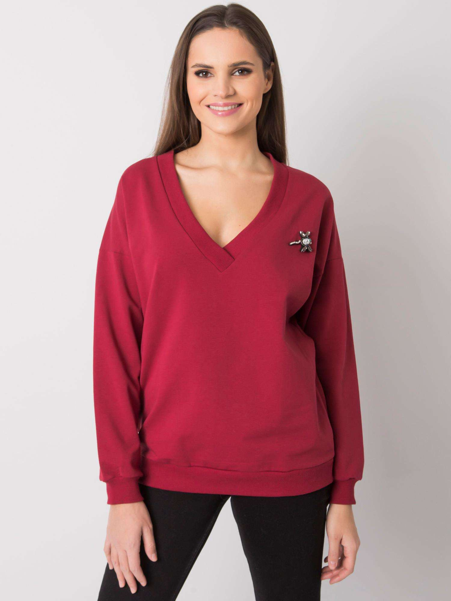 Bluza , bordowy - RUE PARIS
