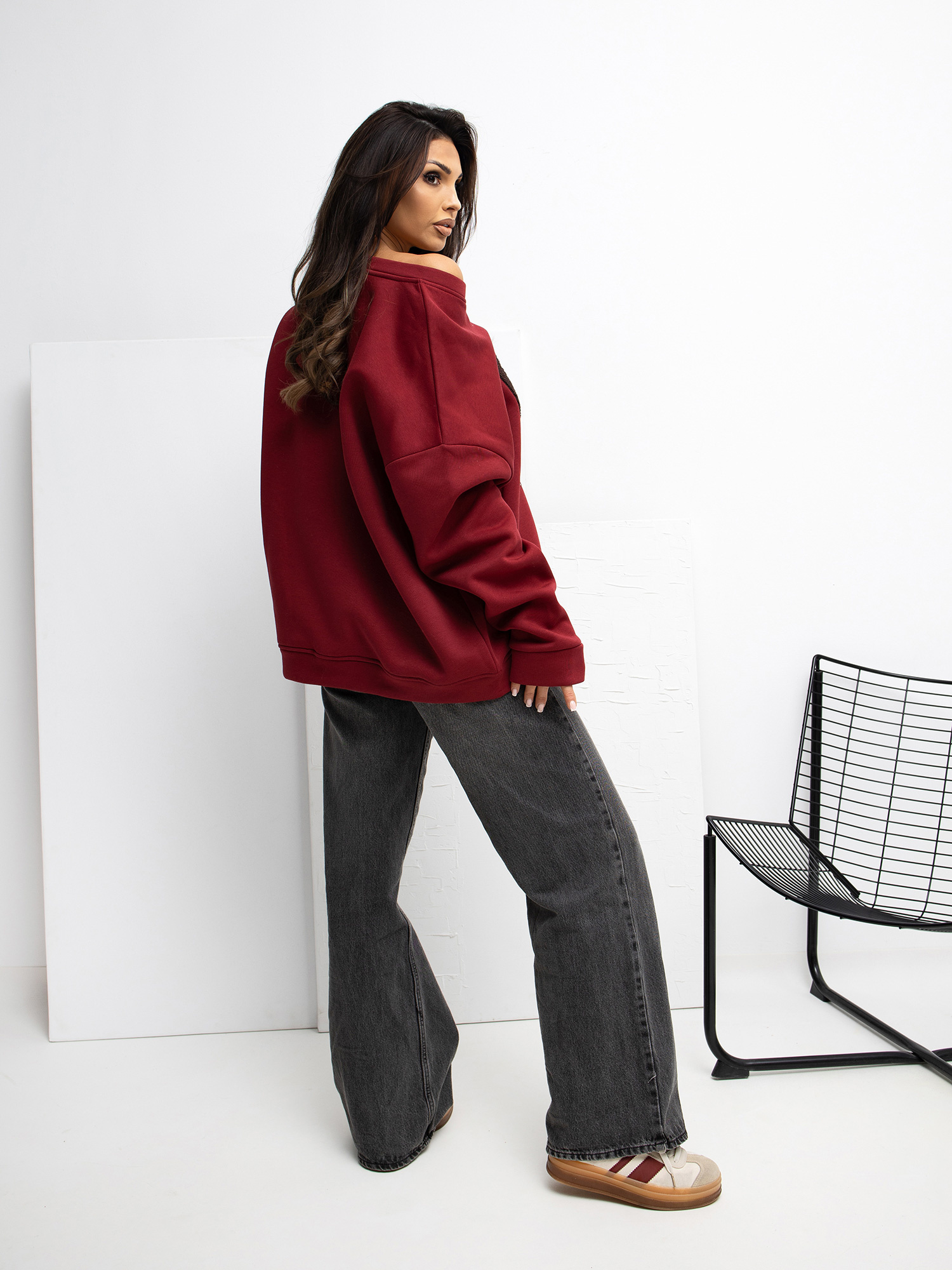 Bluza , bordowy - RUE PARIS