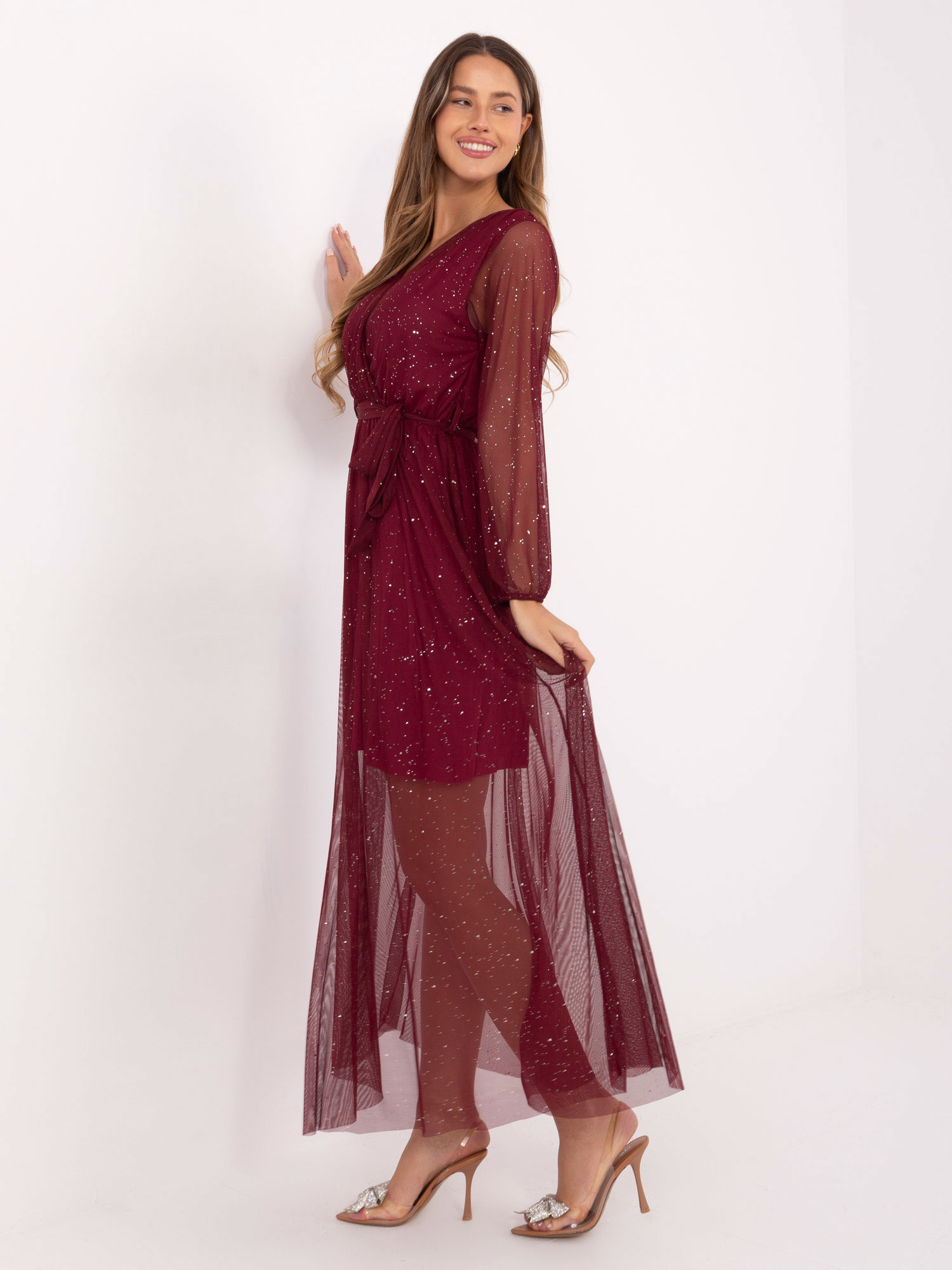 Sukienka , bordowy - ITALY MODA