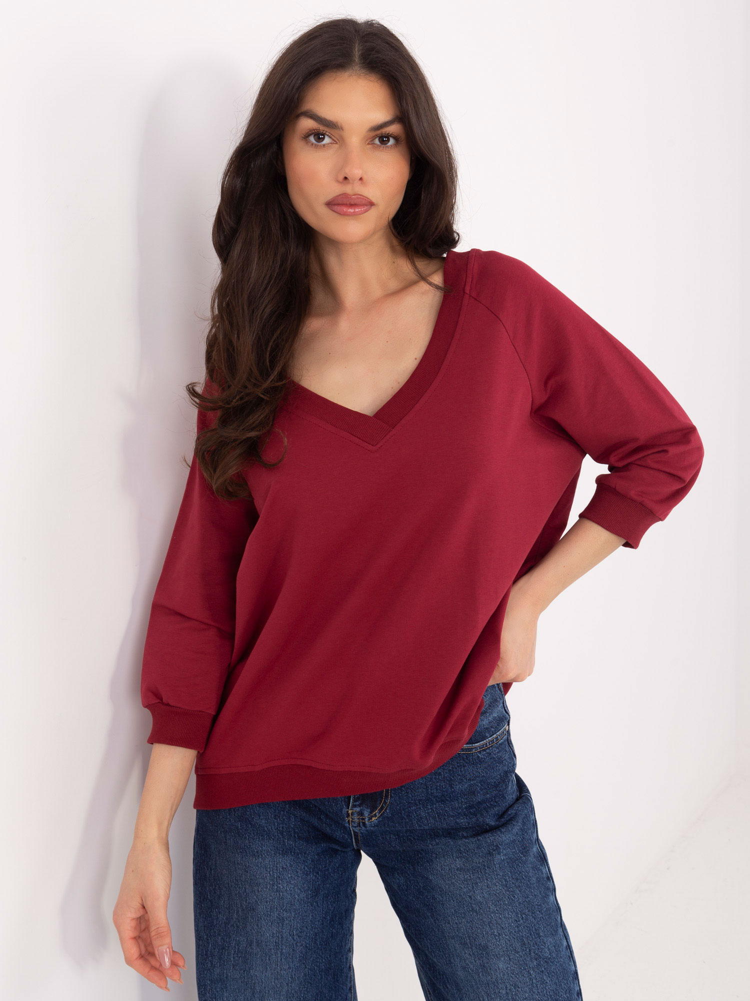 Bluza , bordowy - RUE PARIS