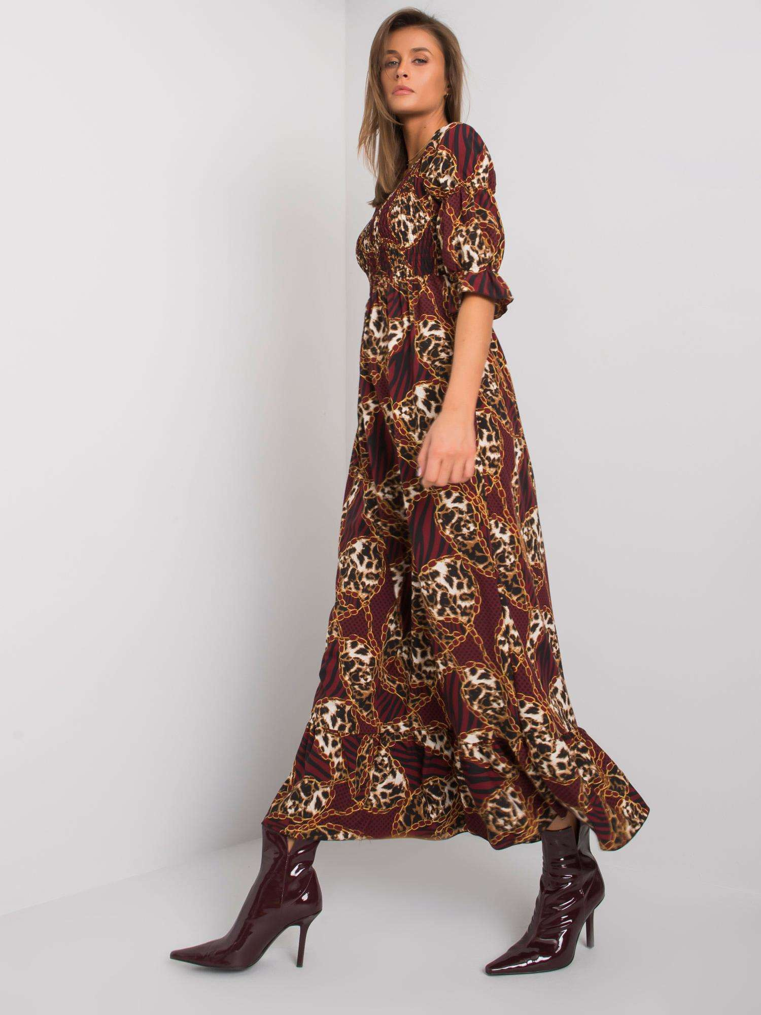 Sukienka , bordowy - ITALY MODA