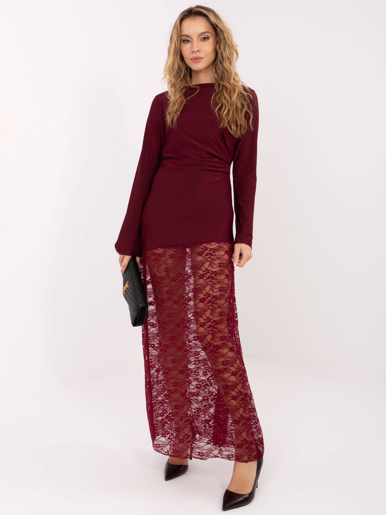 Sukienka , bordowy - ITALY MODA