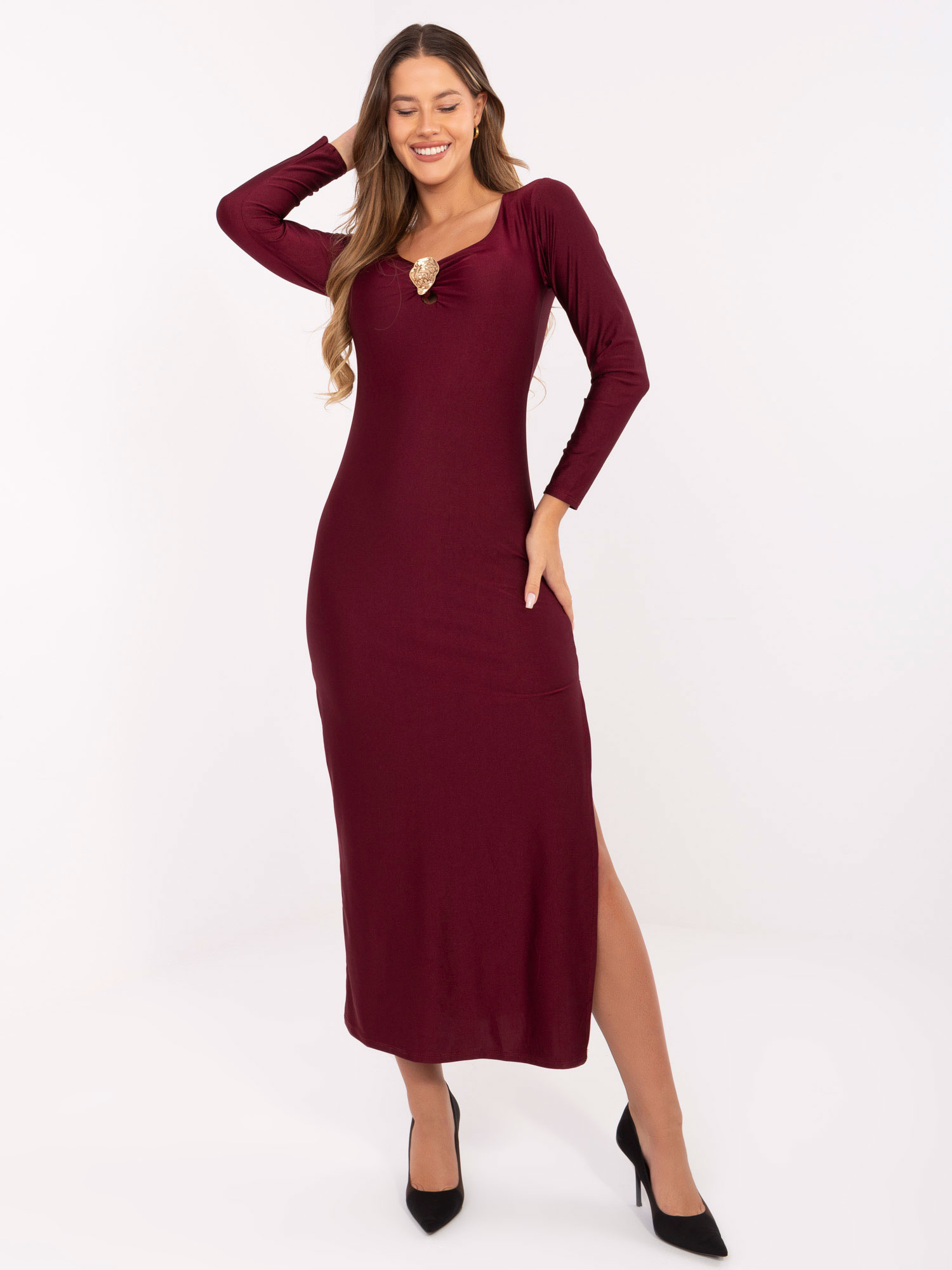 Sukienka , bordowy - ITALY MODA