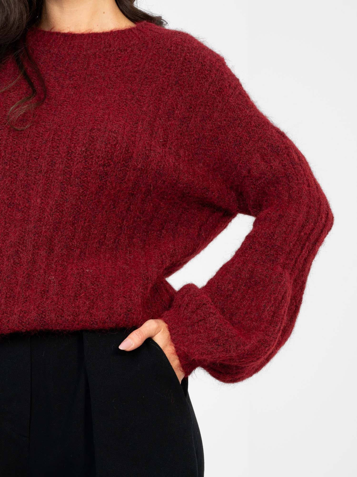 Sweter , bordowy - ITALY MODA - obrazek 3