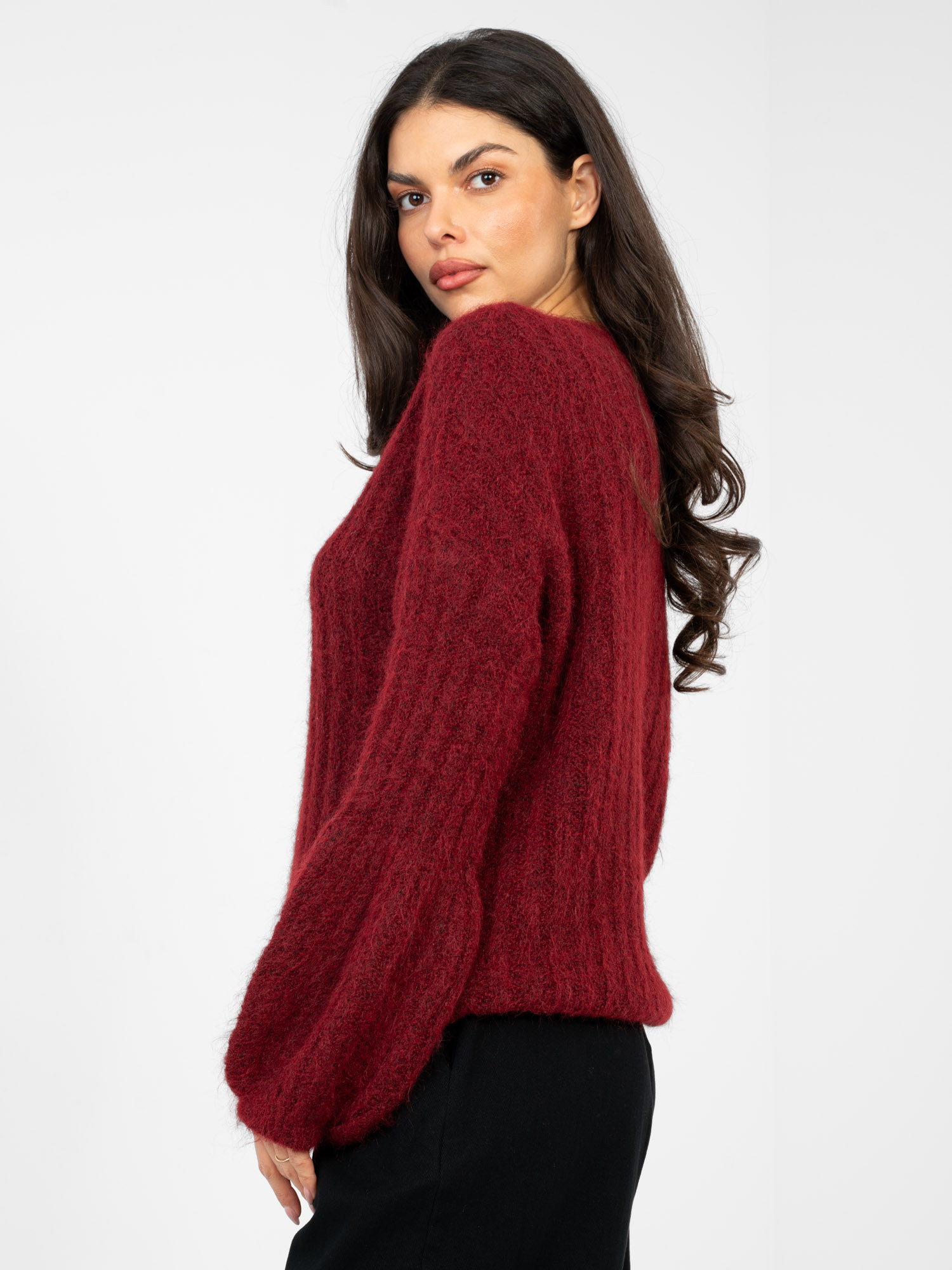 Sweter , bordowy - ITALY MODA - obrazek 5