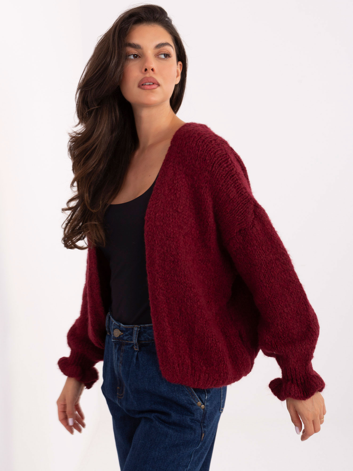 Sweter , bordowy - RUE PARIS