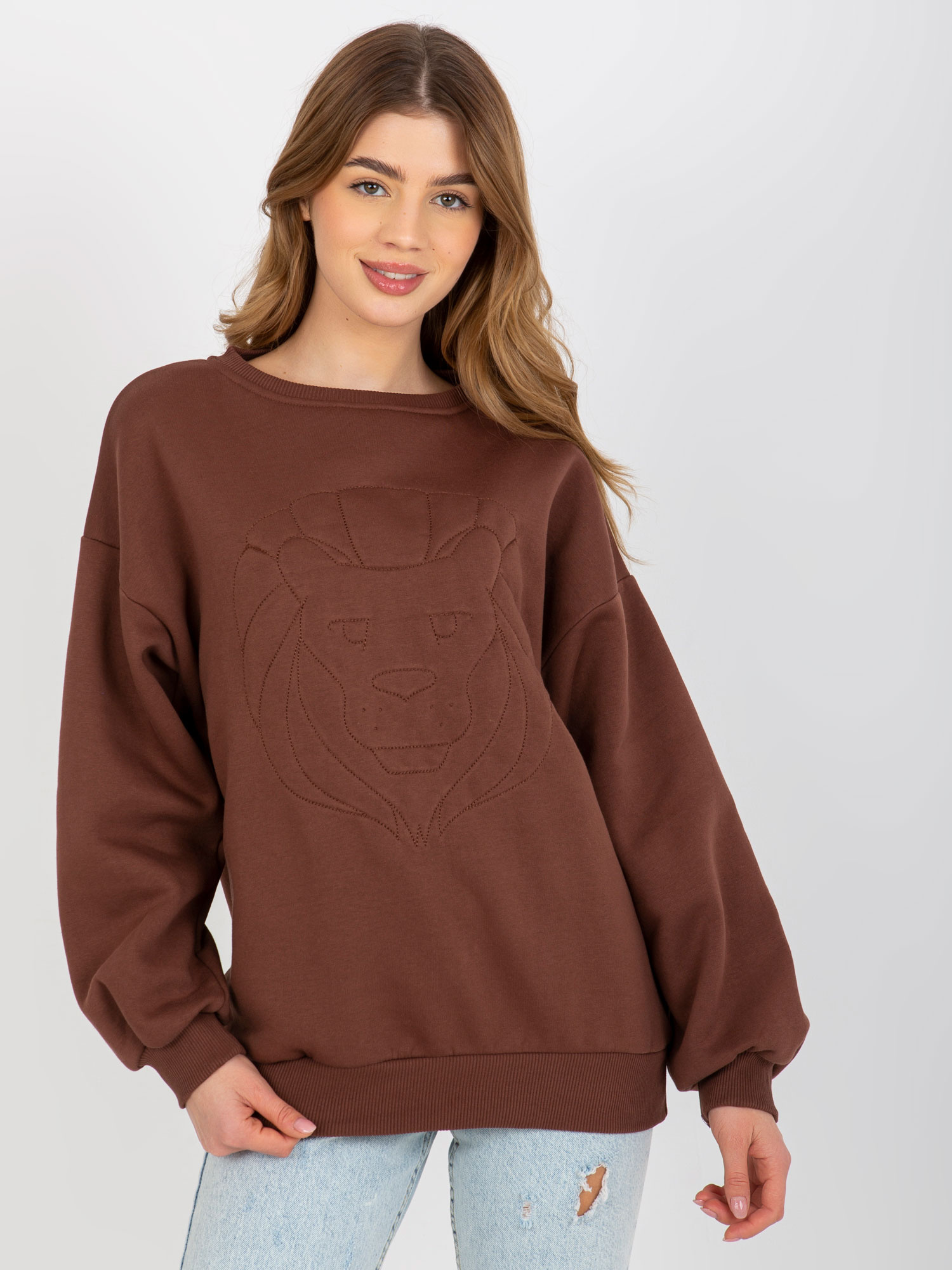 Bluza , brązowy - ex moda