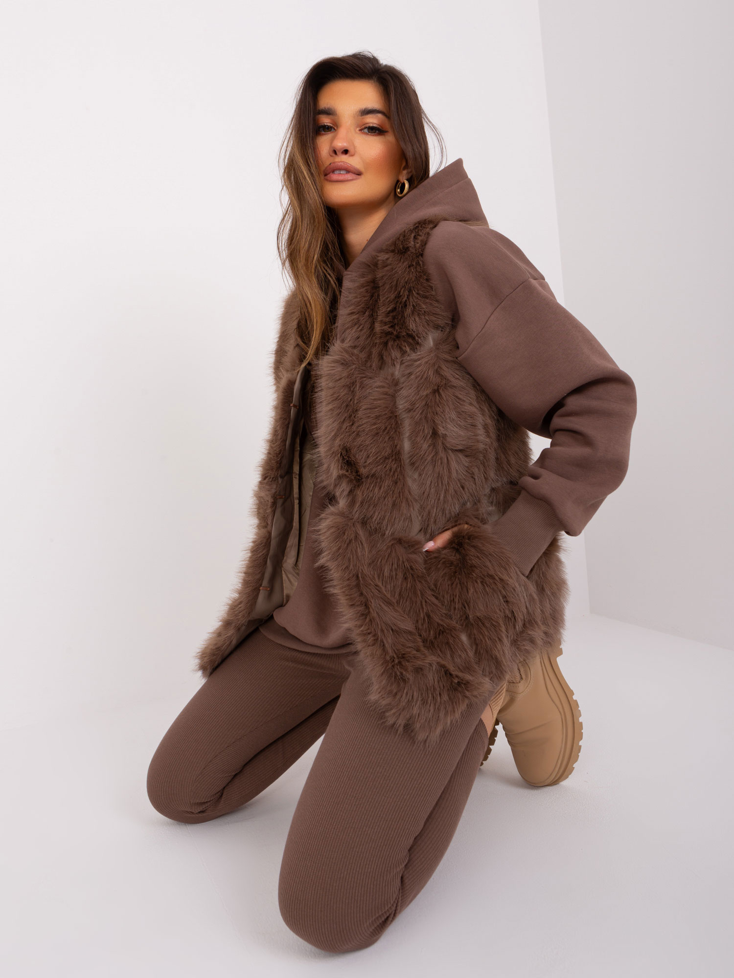 Kamizelka , brązowy - Wool Fashion Italia