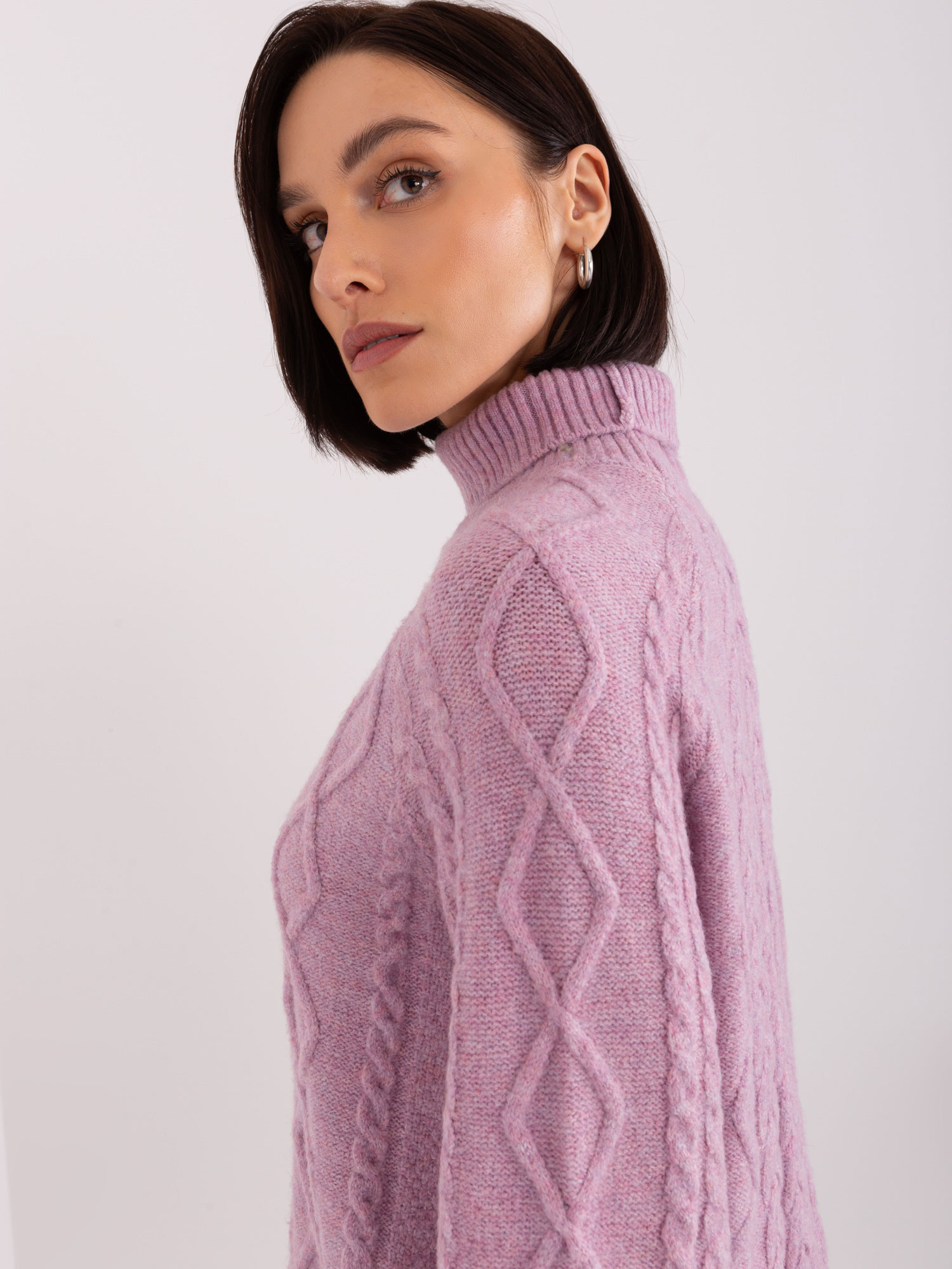 Sweter , jasny fioletowy - Wool Fashion Italia