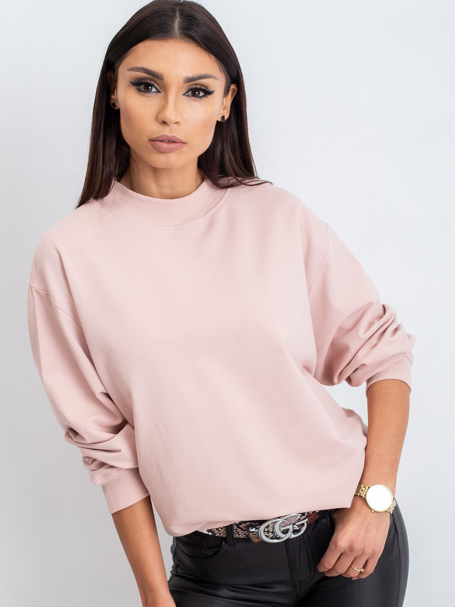 Bluza , jasny różowy - BASIC FEEL GOOD