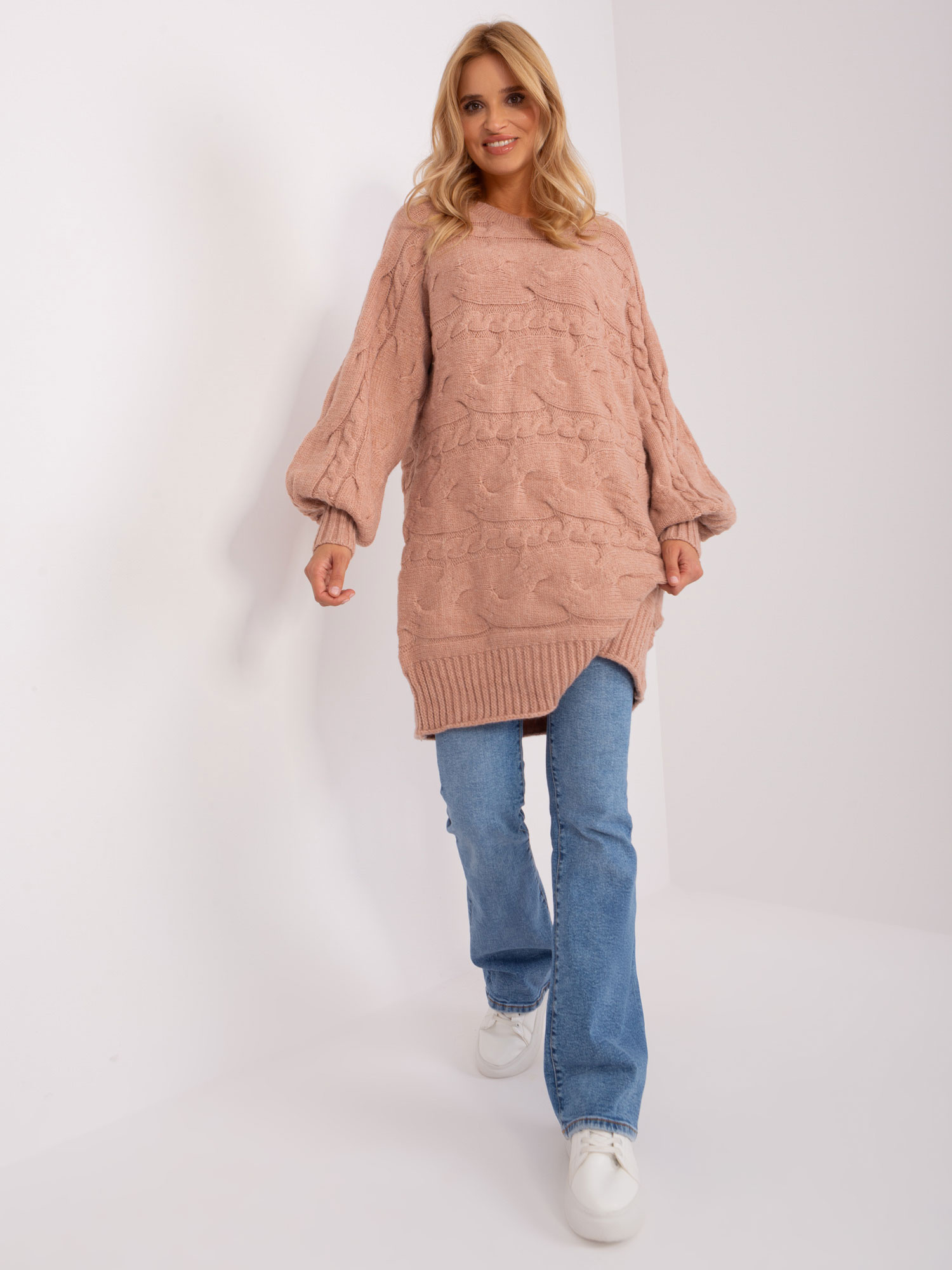 Sweter , ciemny różowy - Wool Fashion Italia