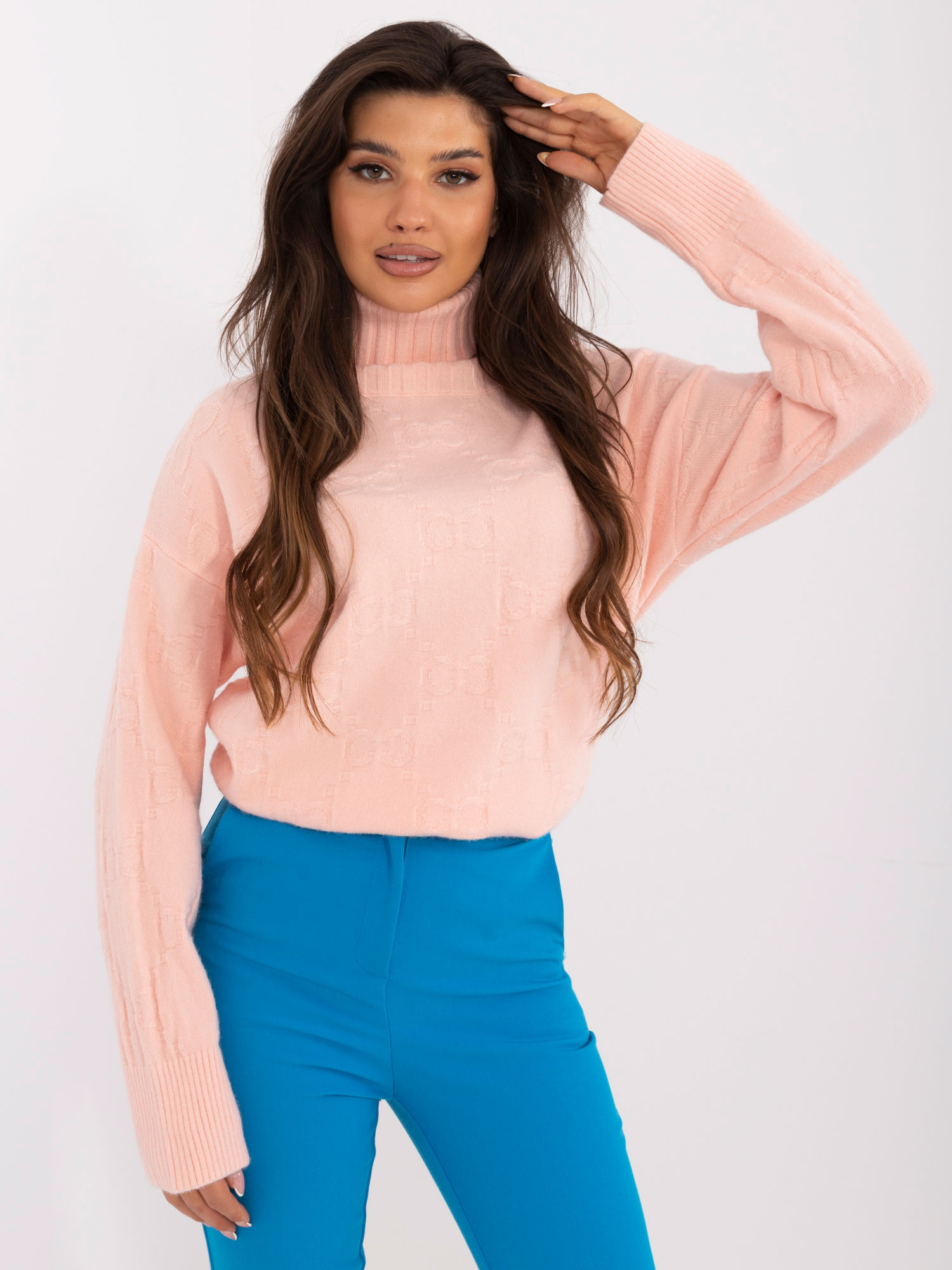 Sweter , brzoskwiniowy - Wool Fashion Italia