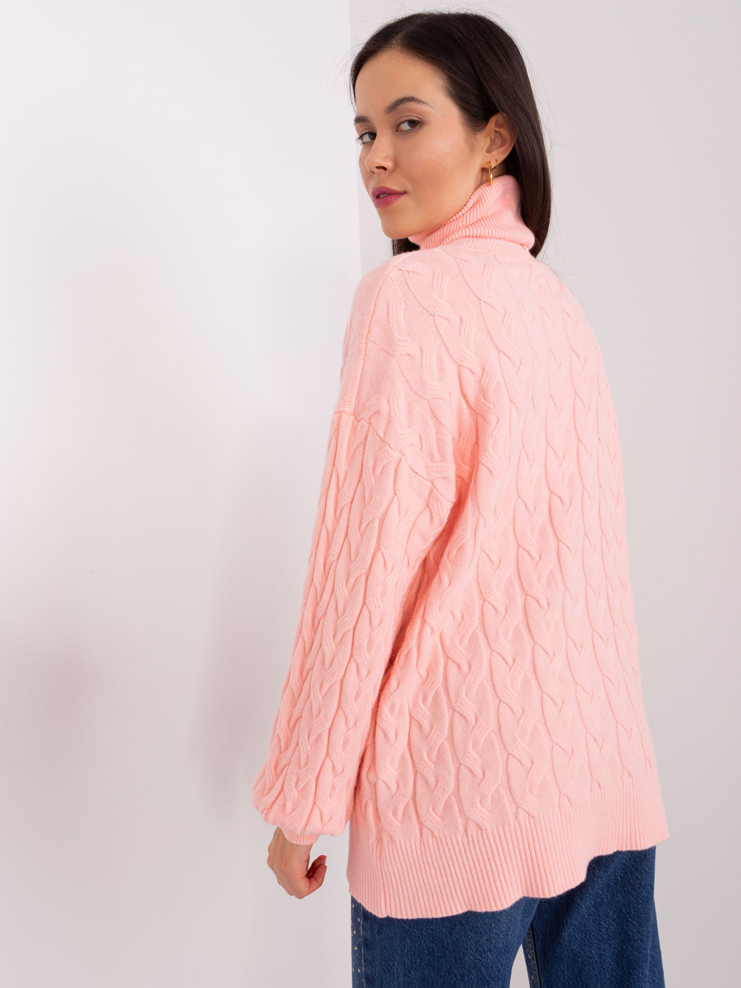 Sweter , brzoskwiniowy - Wool Fashion Italia