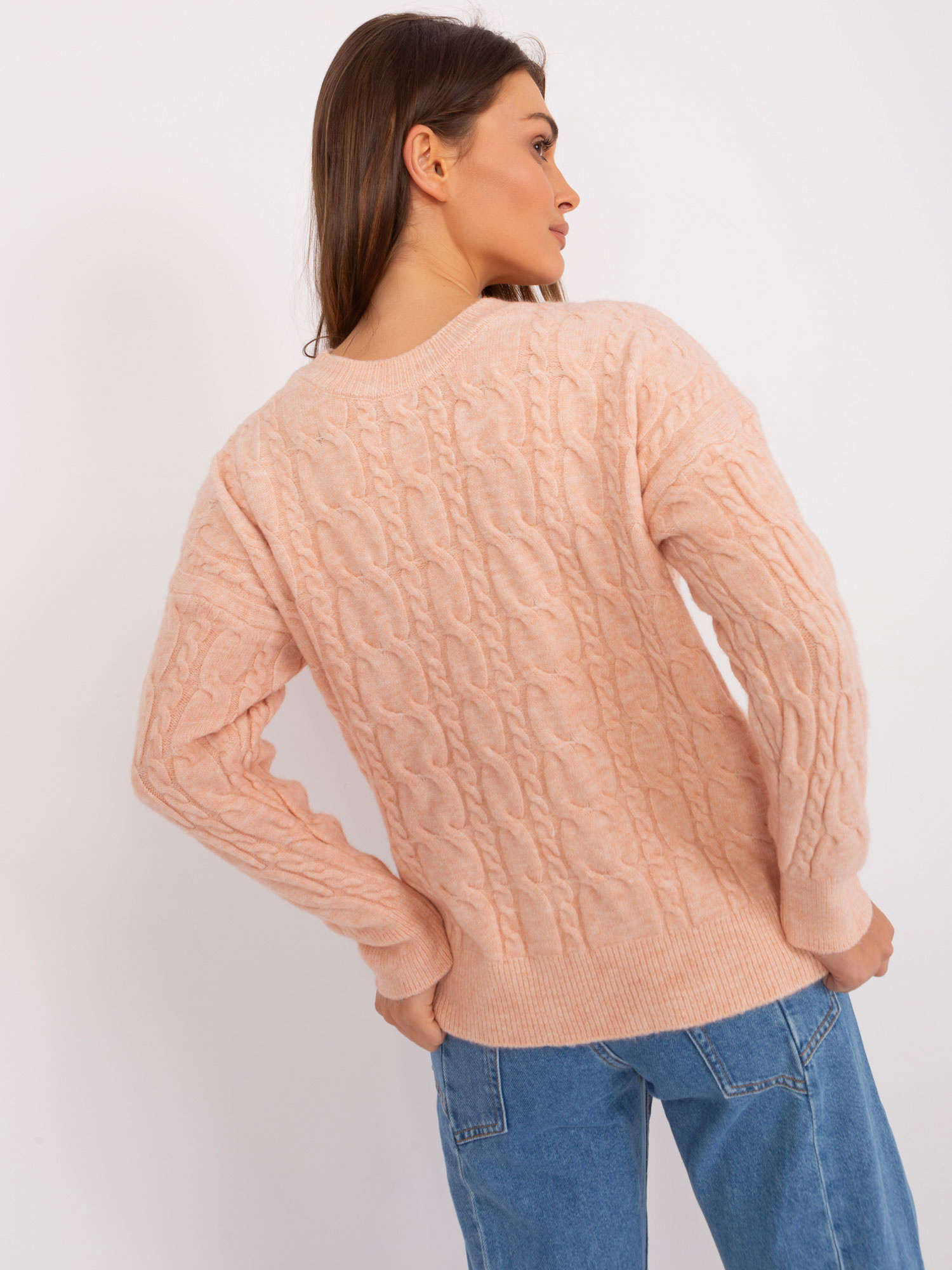 Sweter , brzoskwiniowy - Wool Fashion Italia