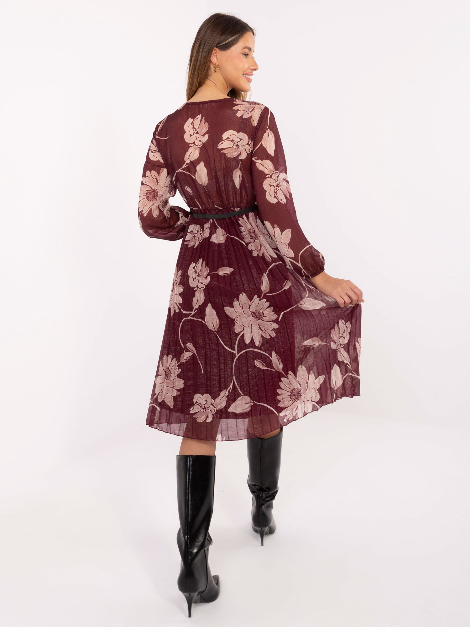 Sukienka , bordowy - ITALY MODA