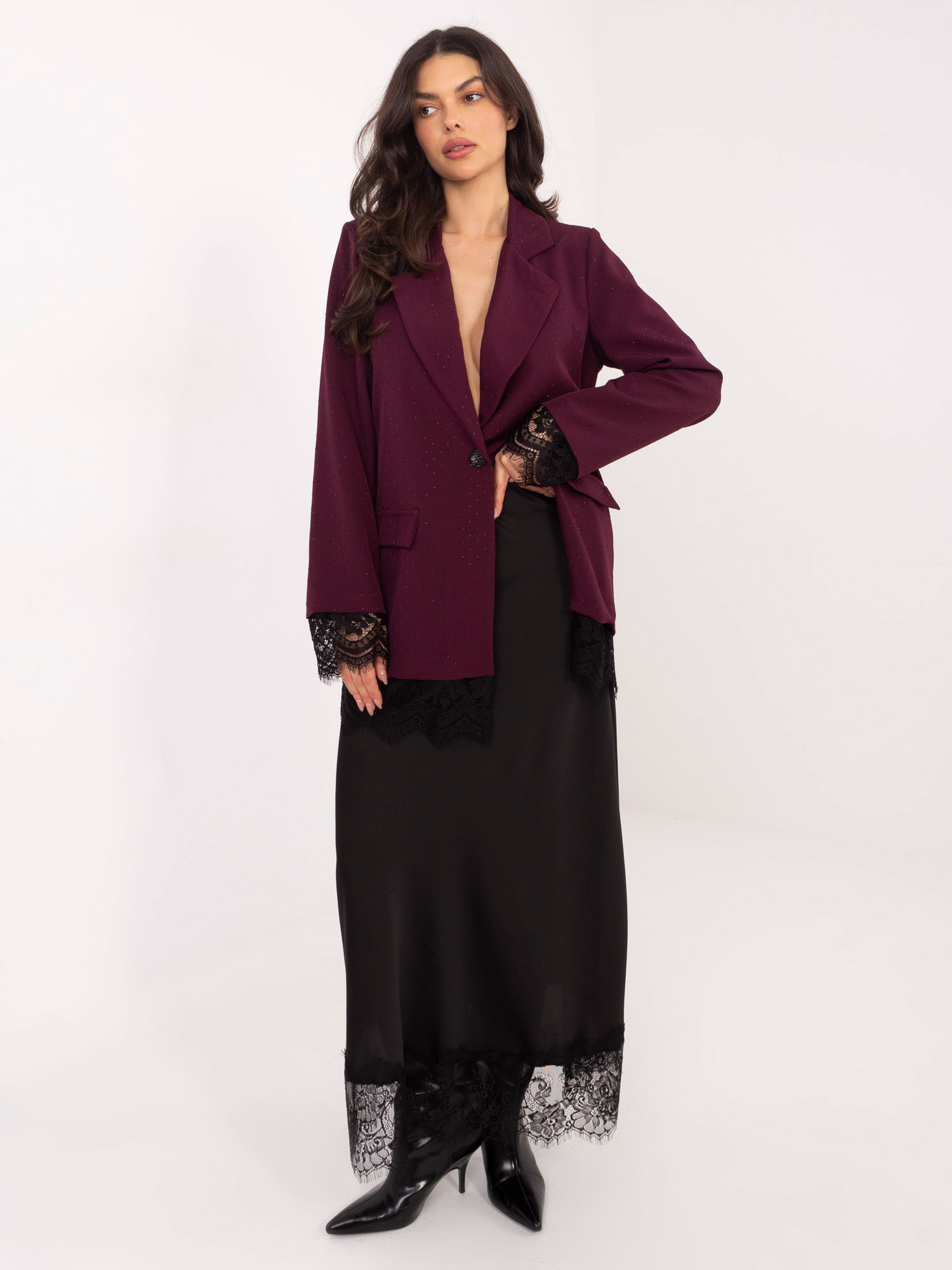 Marynarka , ciemny czerwony - ITALY MODA