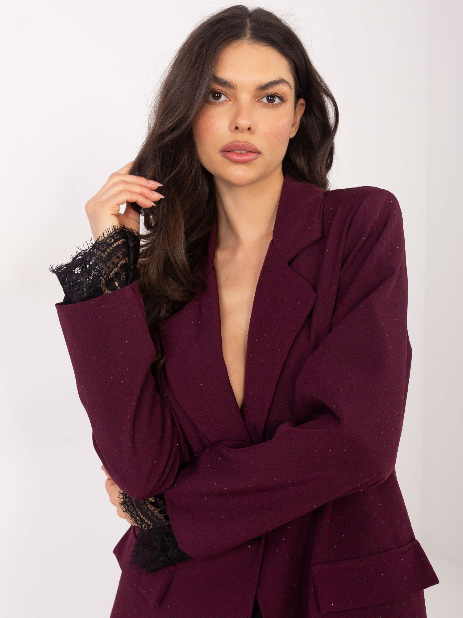 Marynarka , ciemny czerwony - ITALY MODA - obrazek 4