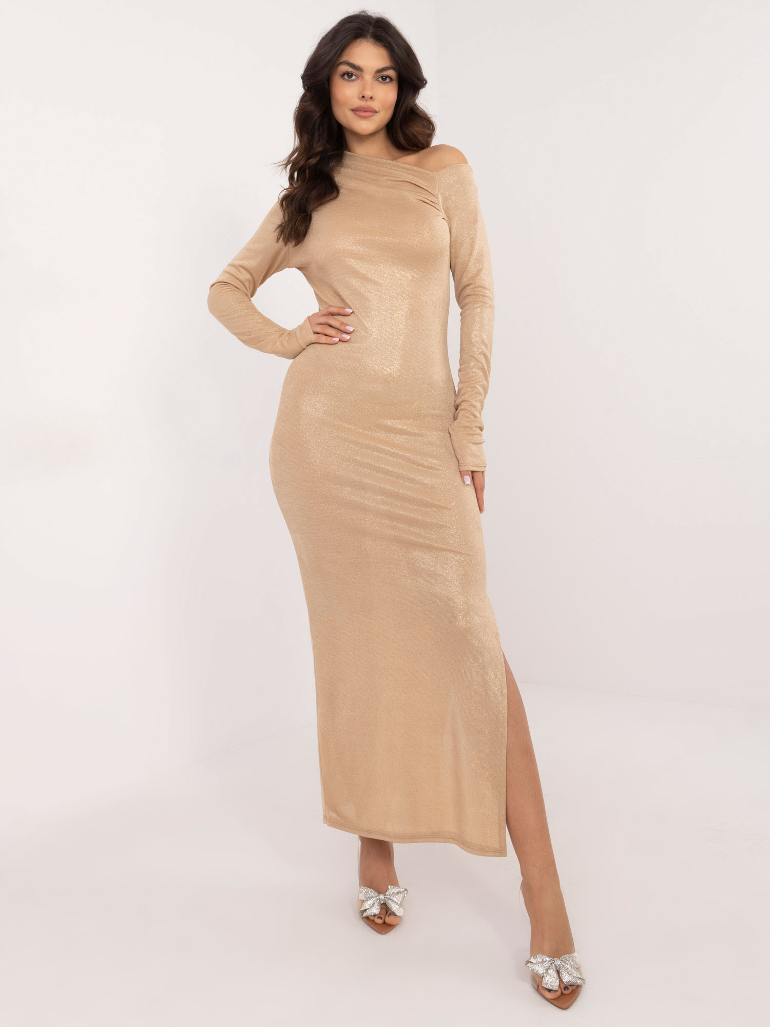 Sukienka , camelowy - ITALY MODA