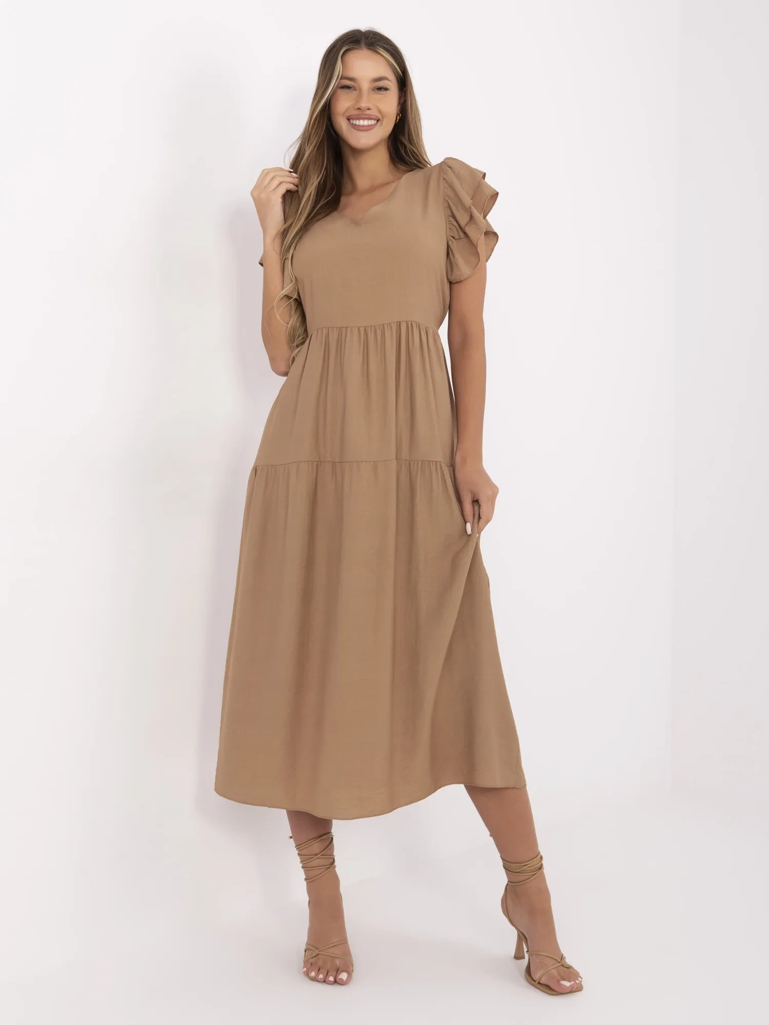 Sukienka , camelowy - ITALY MODA