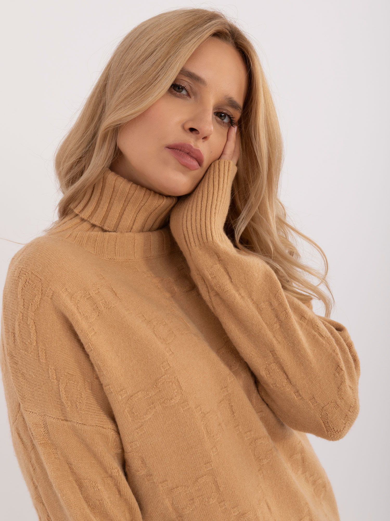 Sweter , jasny brązowy - Wool Fashion Italia