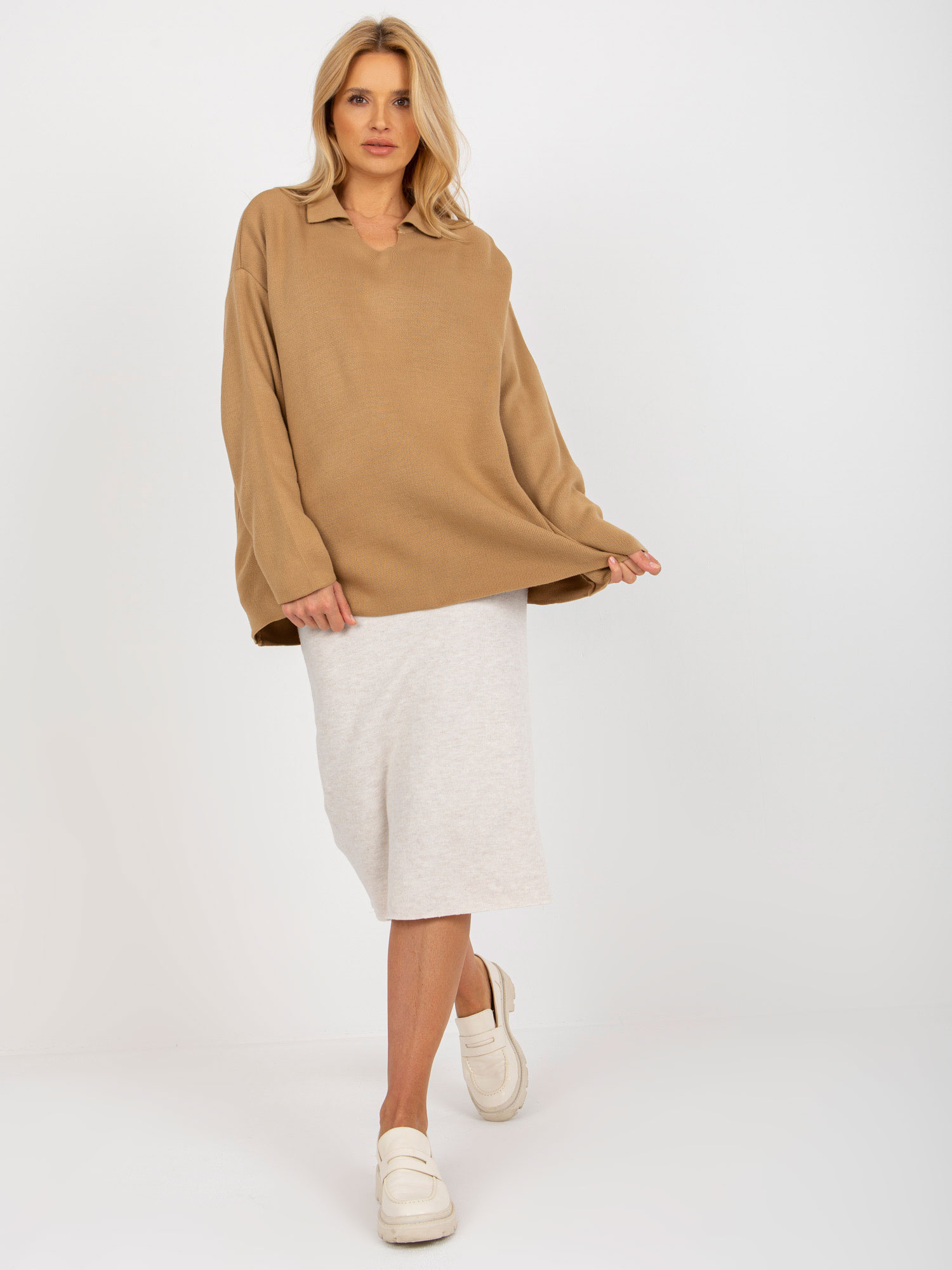 Sweter , camelowy - RUE PARIS