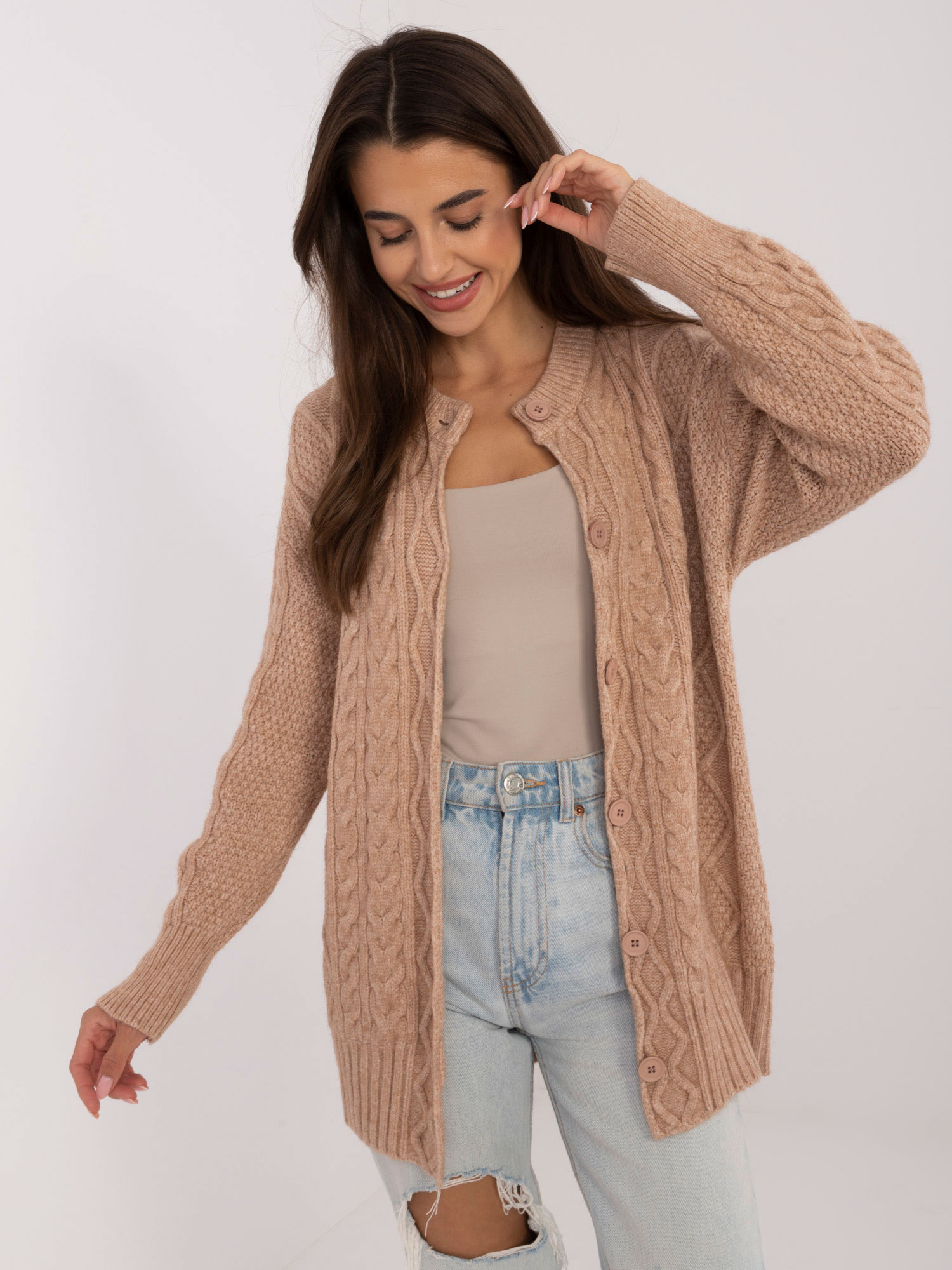 Sweter , camelowy - Wool Fashion Italia