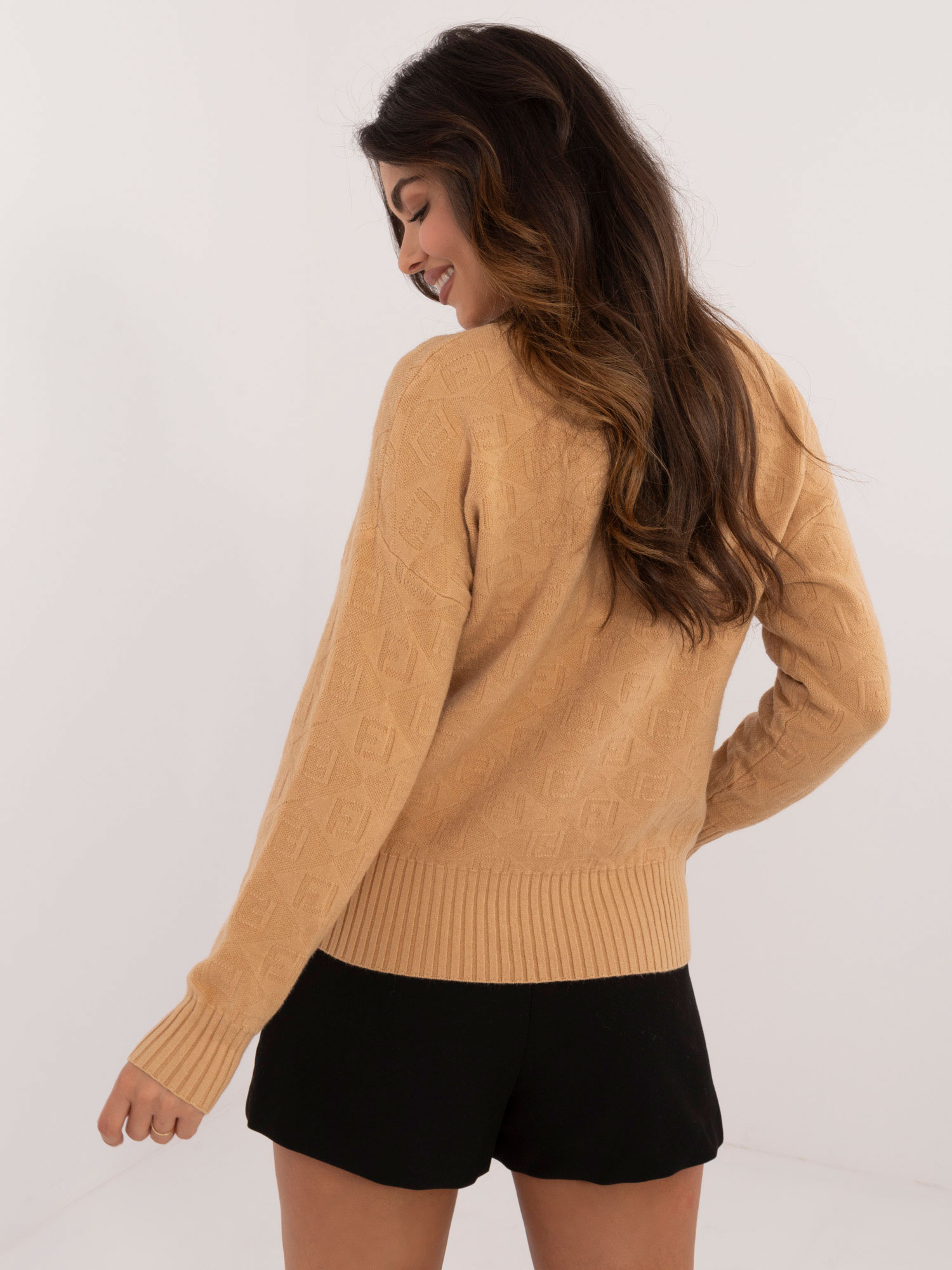 Sweter , camelowy - Wool Fashion Italia