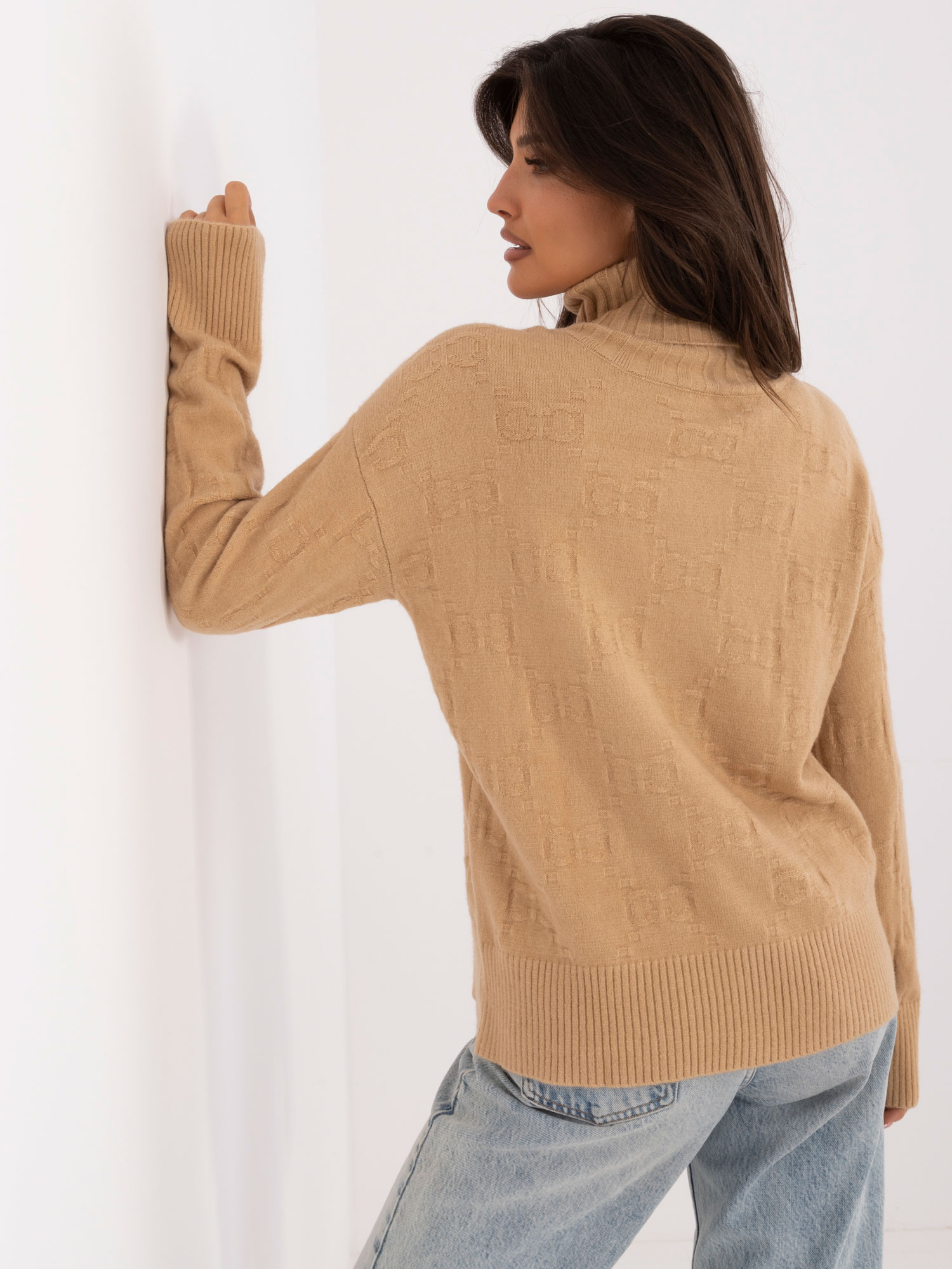 Sweter , camelowy - Wool Fashion Italia