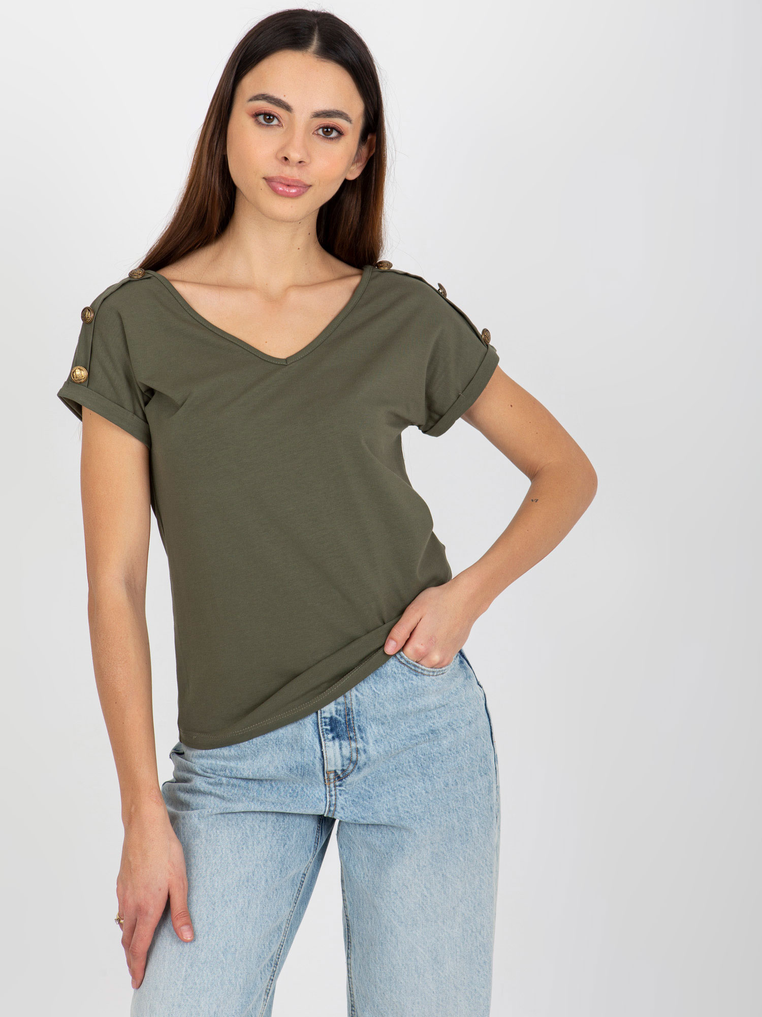 Bluzka , ciemny khaki - Och Bella