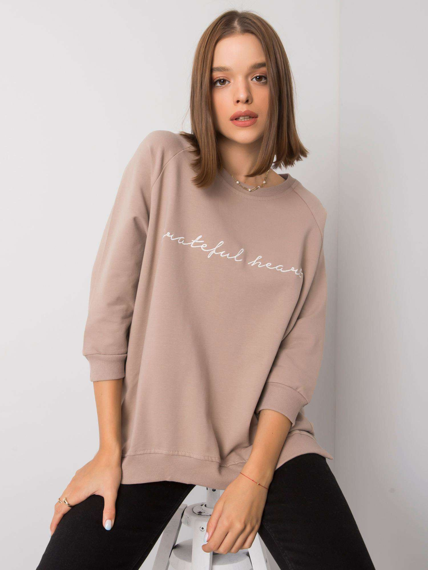 Bluza , ciemny bezowy - RUE PARIS