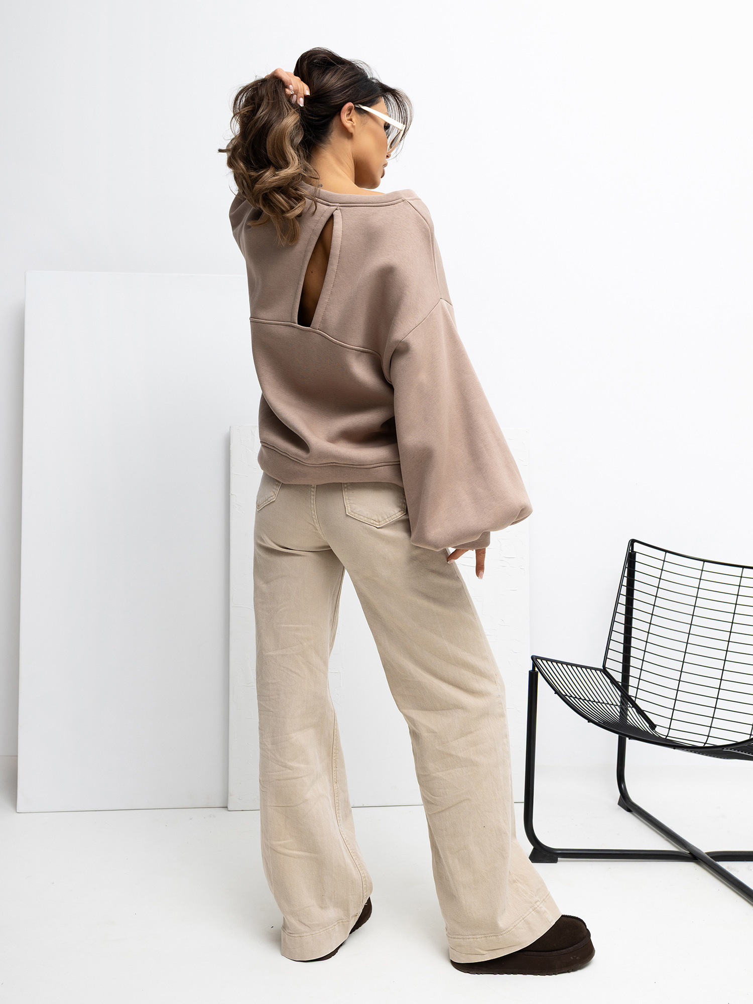 Bluza , ciemny bezowy - RUE PARIS
