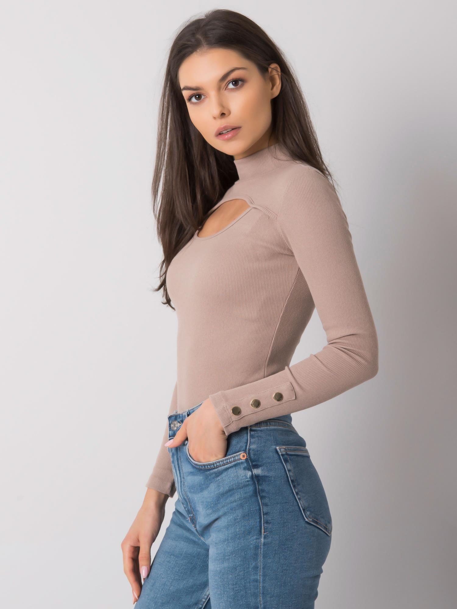 Bluzka , ciemny bezowy - BASIC FEEL GOOD