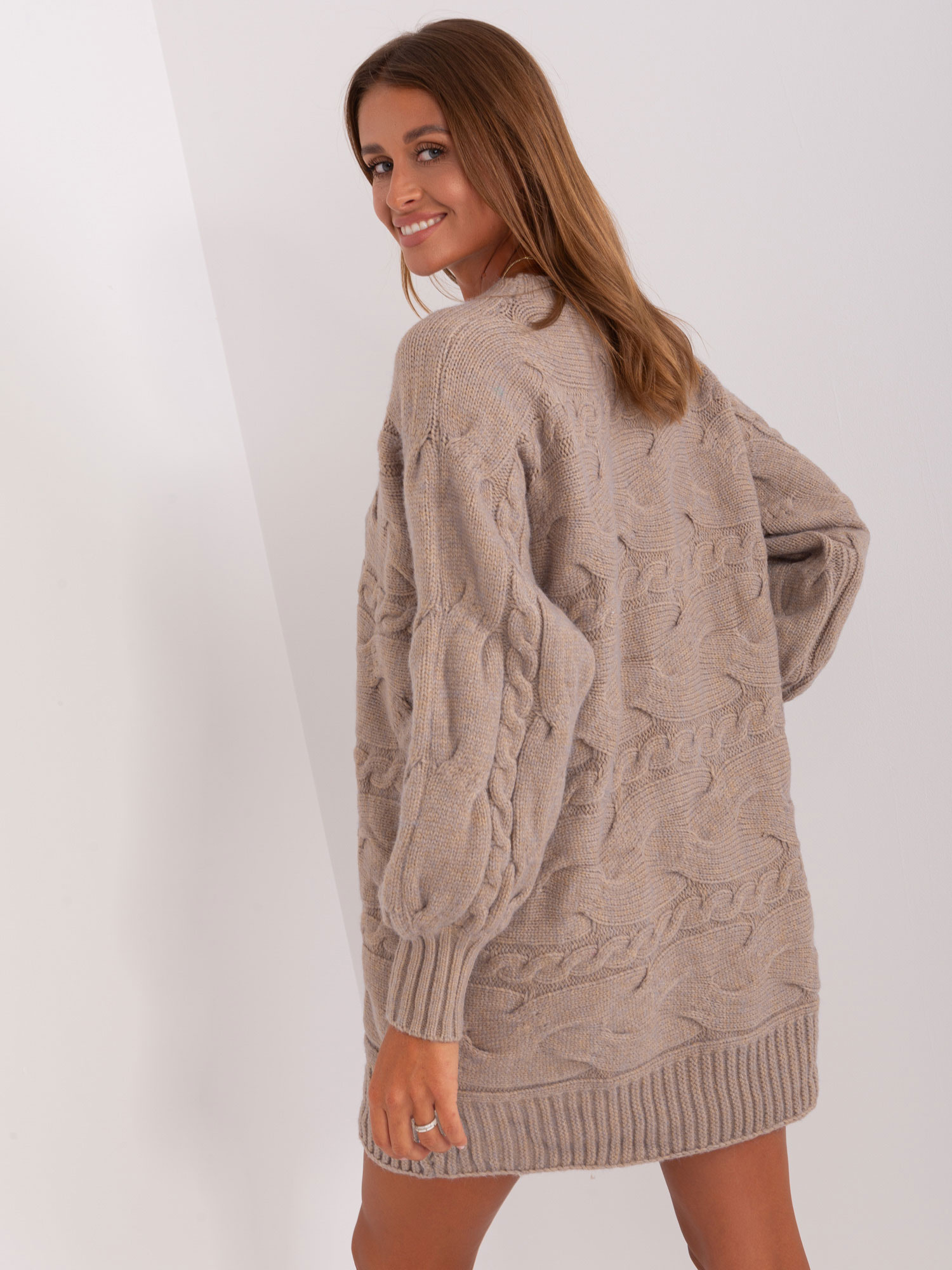 Sweter , ciemny bezowy - Wool Fashion Italia