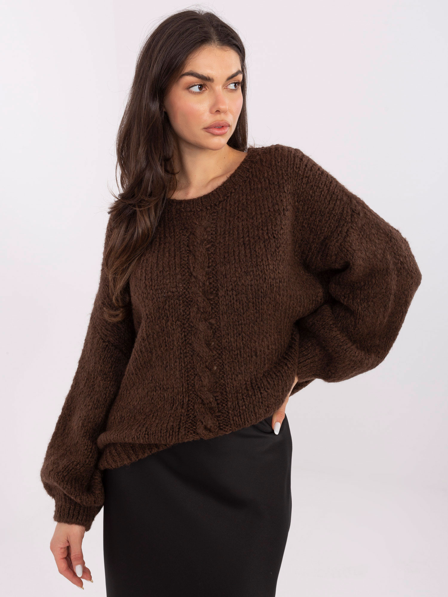 Sweter , ciemny brązowy - ITALY MODA