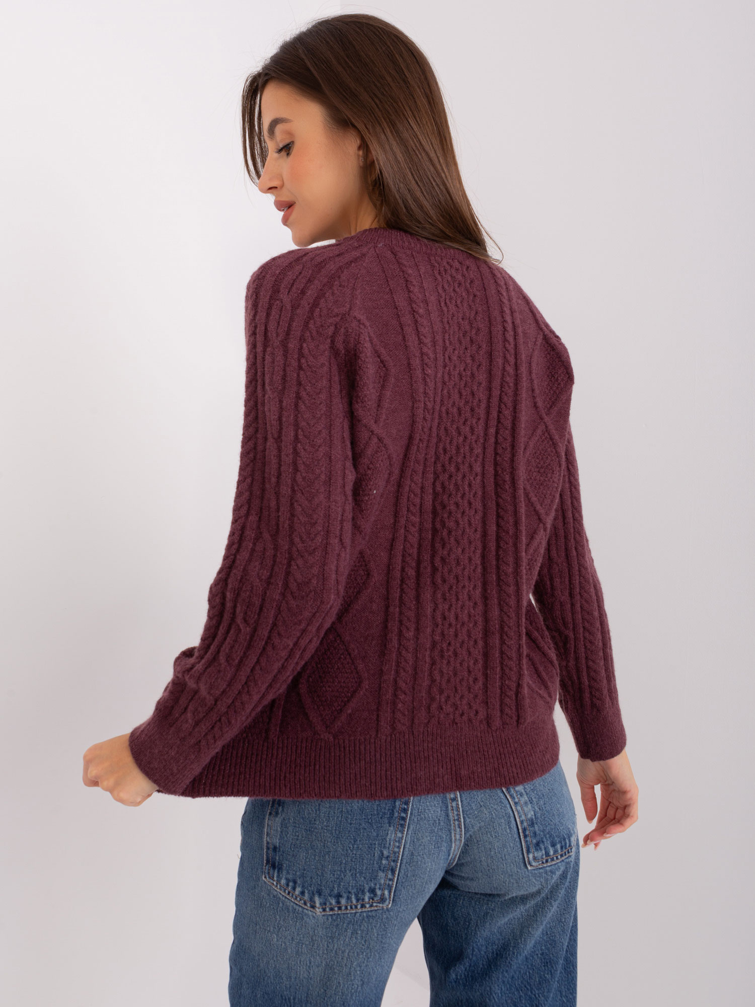 Sweter , ciemny fioletowy - Wool Fashion Italia