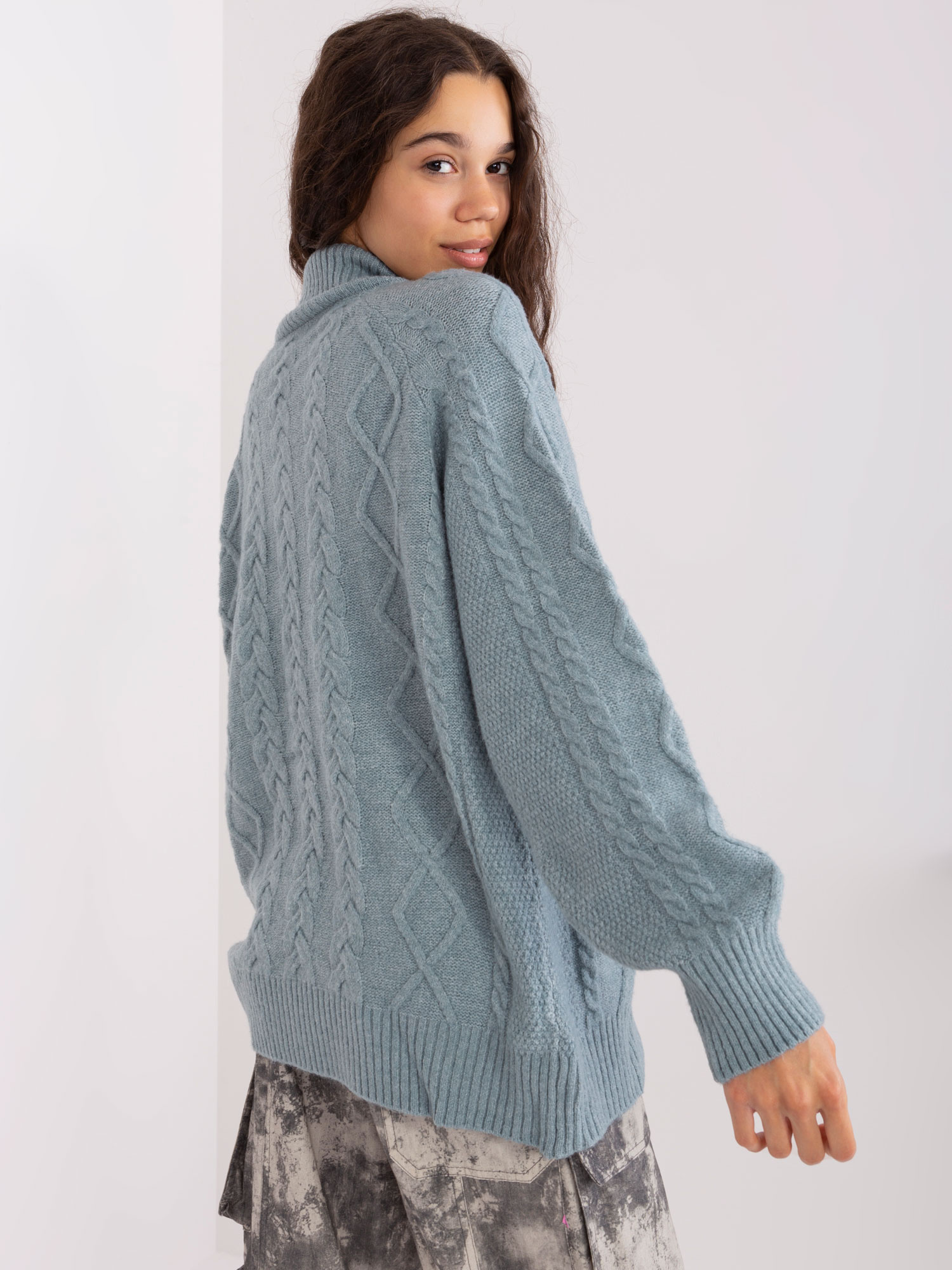 Sweter , szaro-niebieski - Wool Fashion Italia
