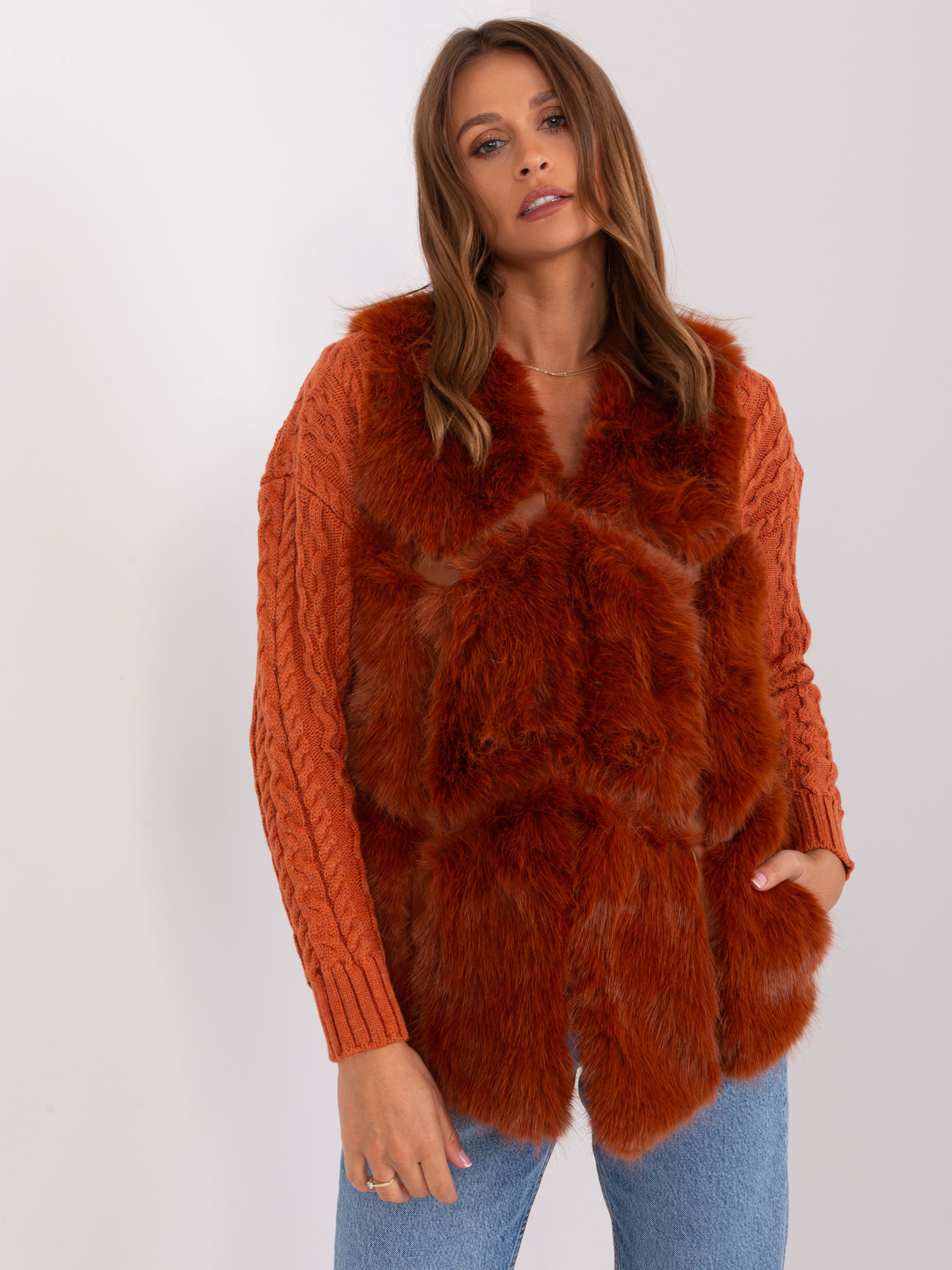 Kamizelka , ciemny pomarańczowy - Wool Fashion Italia
